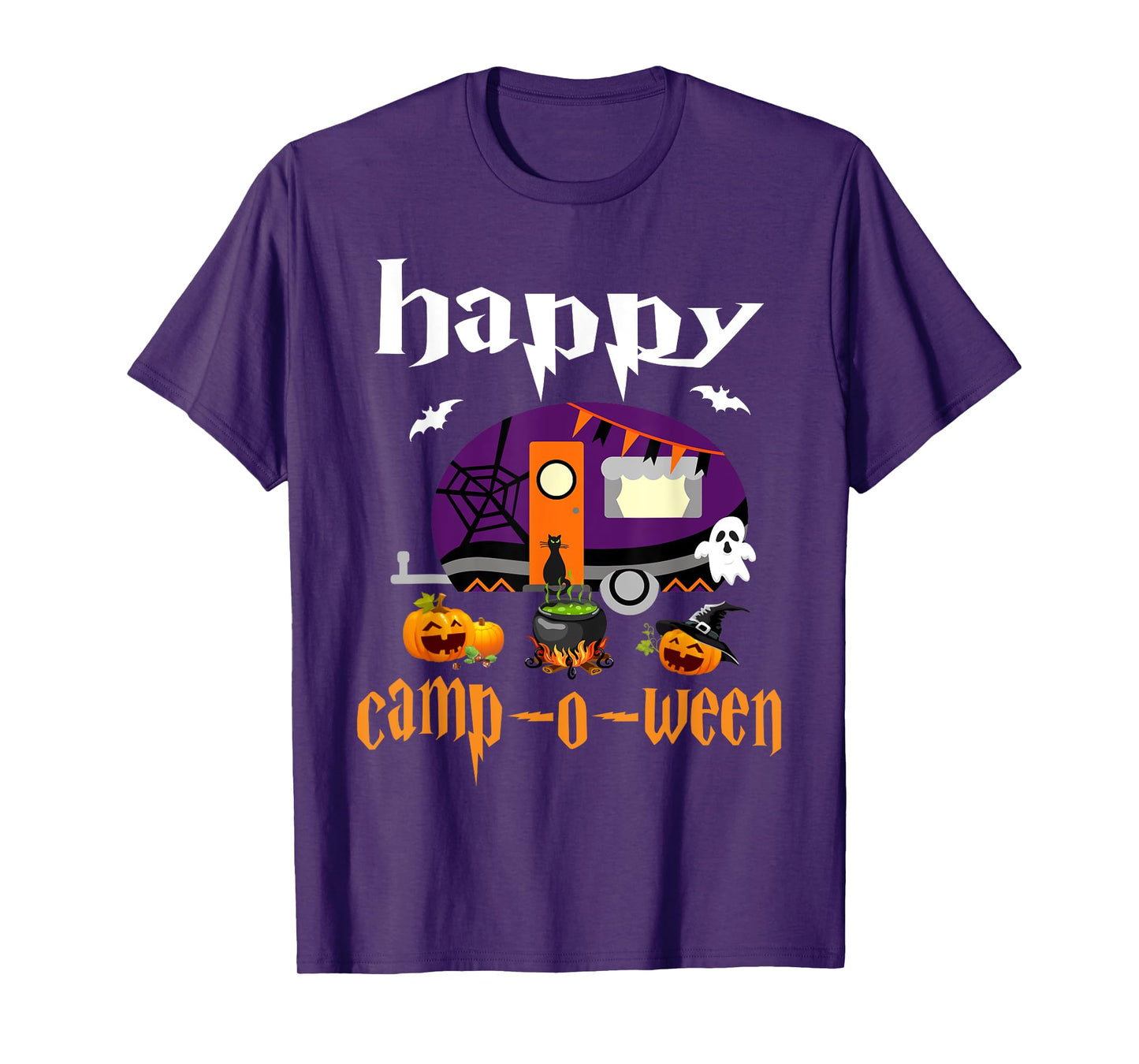 Happy Camp-O-Ween Halloween Camping Camper T-Shirt