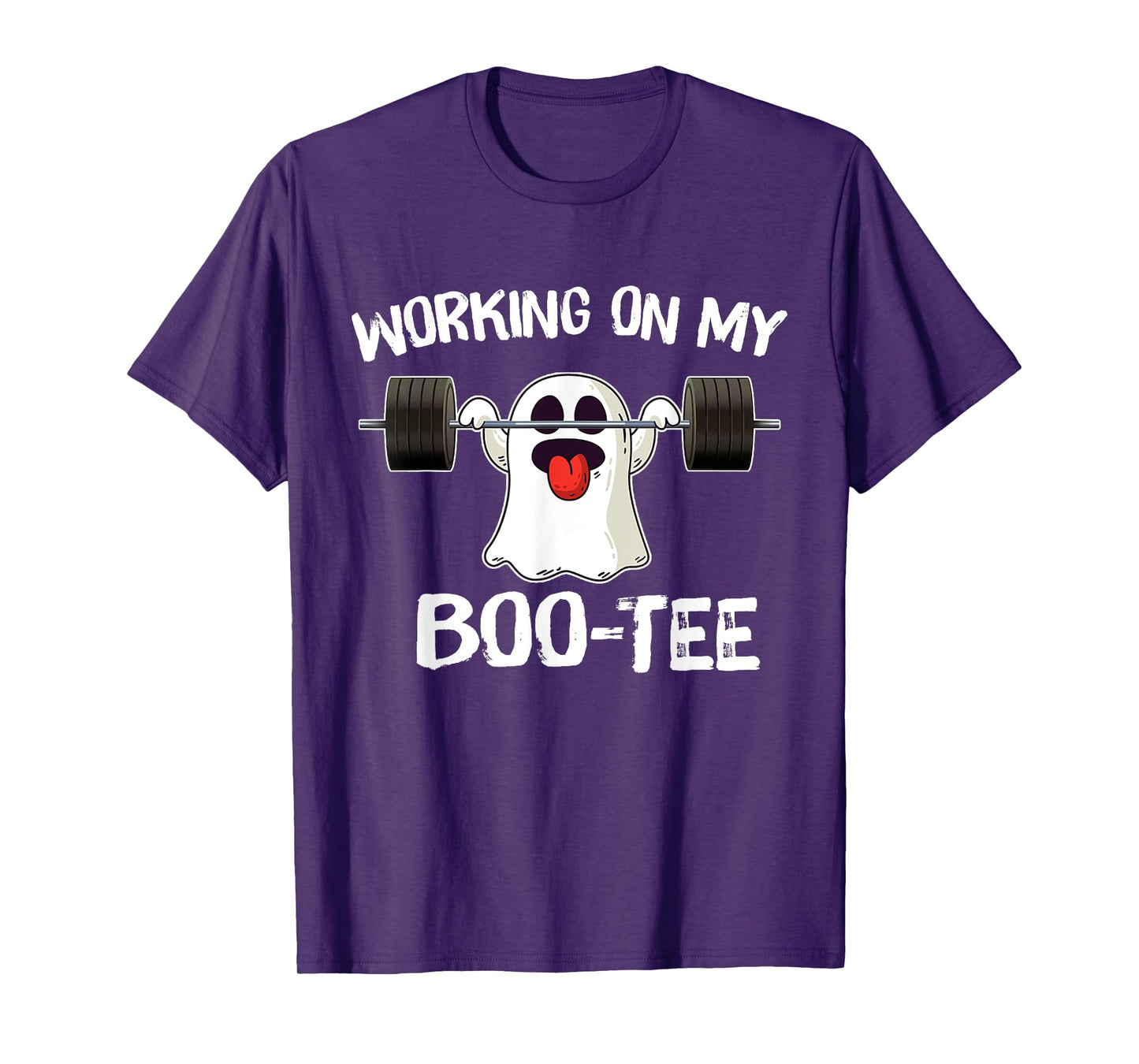 Working On My Booty Boo Tee Funny Halloween Gym Ghost Pun T-Shirt