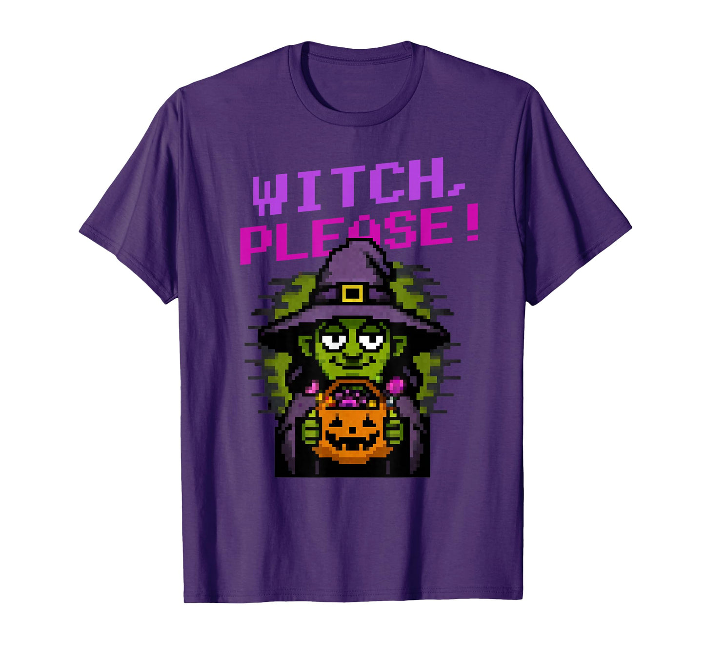 Witch, Please! Funny Pixel Art Witch Halloween T-Shirt