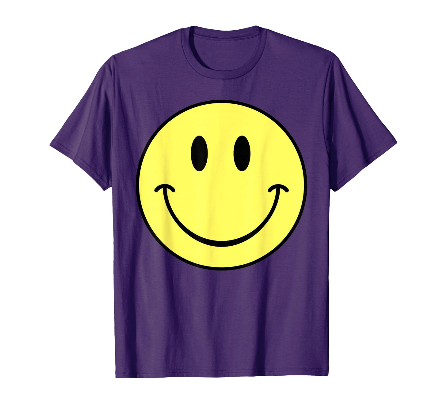 70s Yellow Smile Face Happy Cute Smiling Face Funny Retro T-Shirt