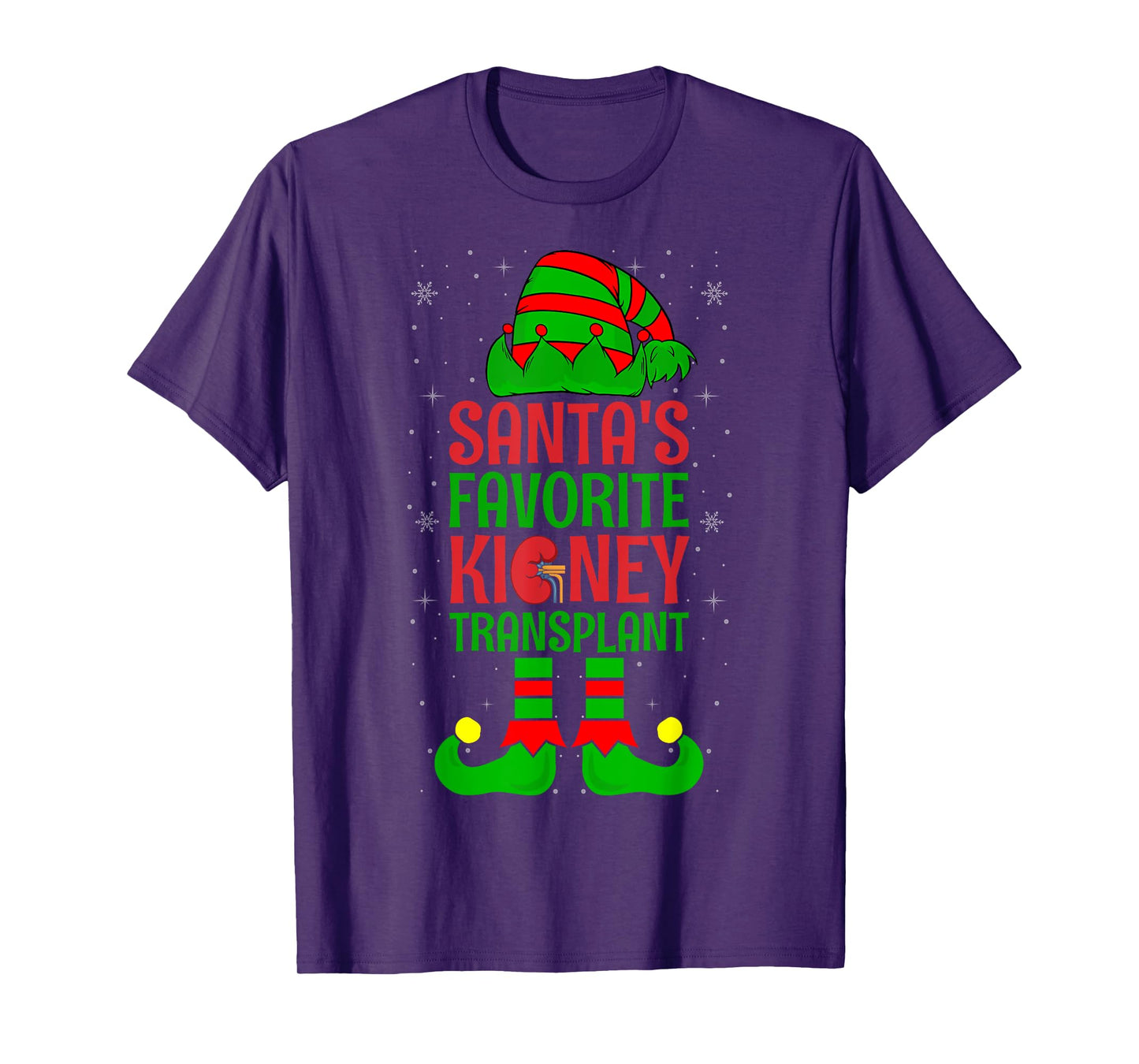 Santa's Favorite Kidney Transplant Organ Donor Elf Christmas T-Shirt