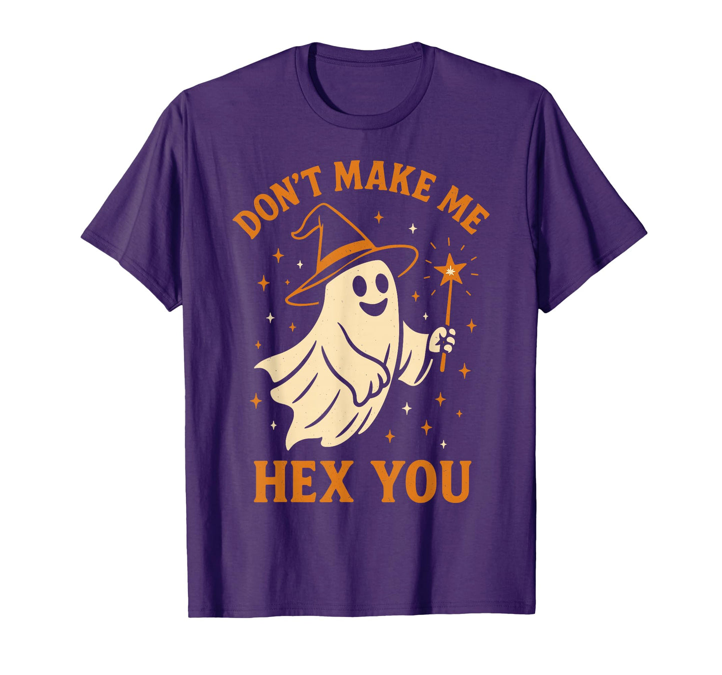 Ghost with Witch Hat Funny Spooky Season Cute Halloween T-Shirt