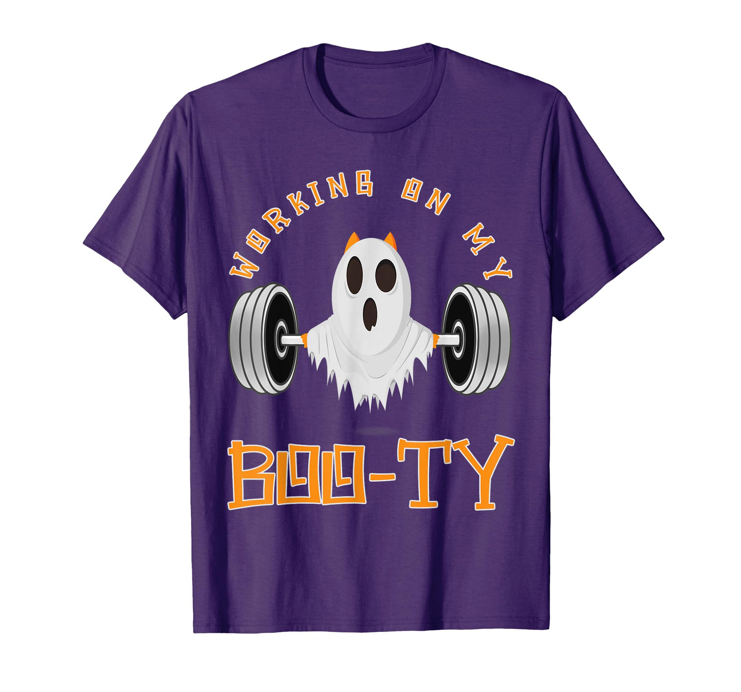 Funny Halloween Workout Gym Working On My Boo-Ty Men Women T-Shirt