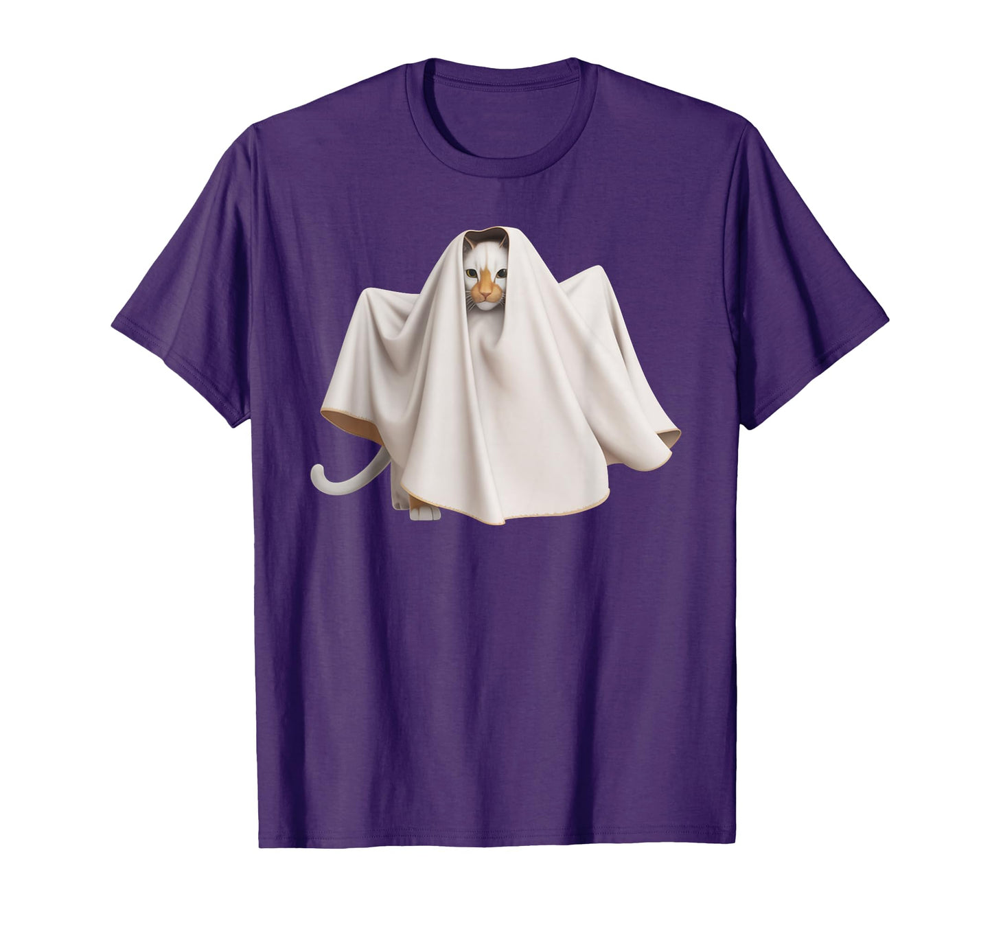 Ghost Cat Meme Funny Halloween Men Women Kids T-Shirt