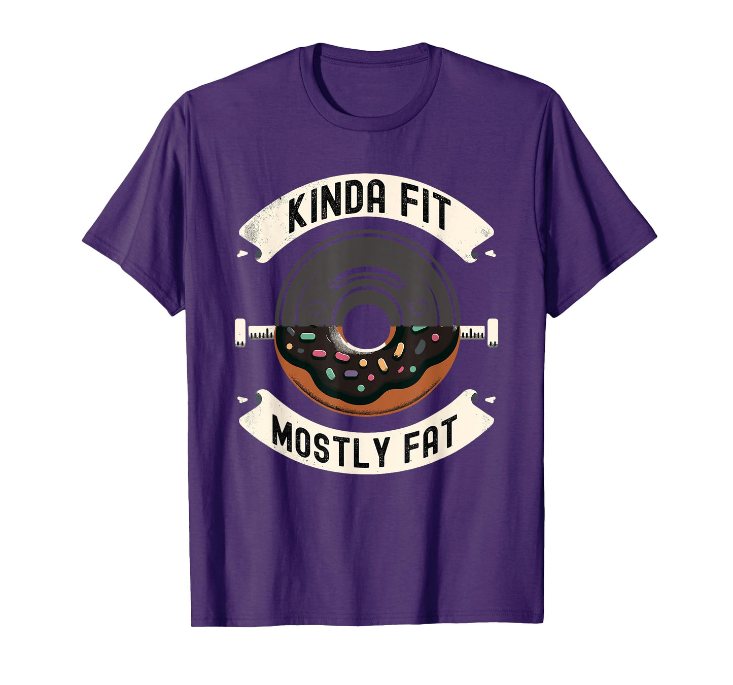 Kinda Fit Mostly Fat Fitness Funny Gym Workout T-Shirt