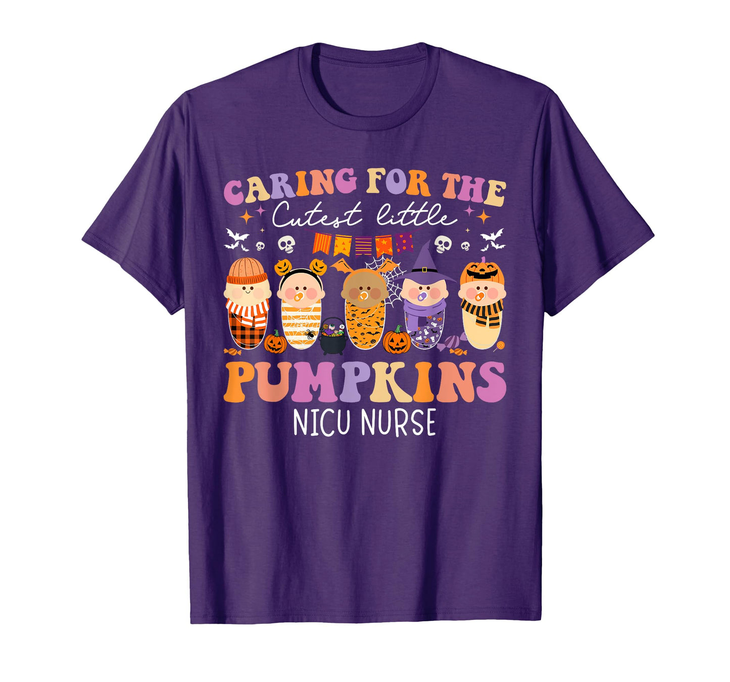 Caring For The Cutest Little Pumpkin NICU Nurse Halloween T-Shirt