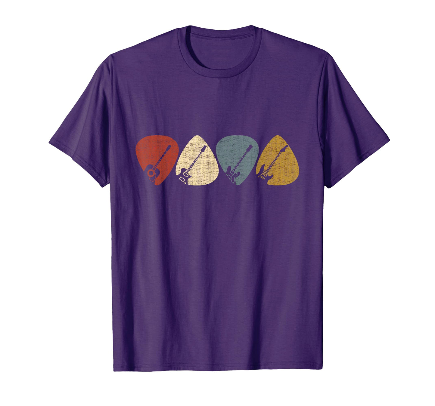 Guitarist, musician Guitar Pick T-Shirt - Unisex-Adults - Black - Small - Short Sleeve - Crew Collar - Modern - Retro - Vintage Design