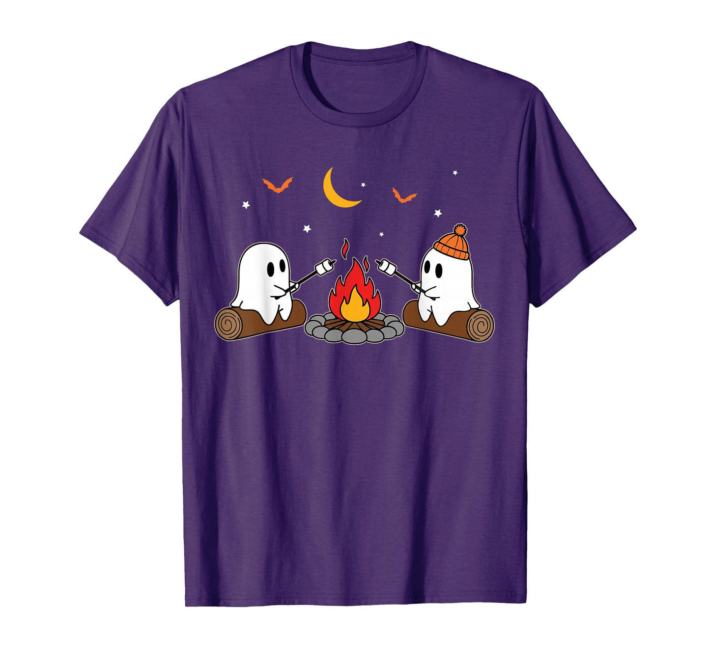 Funny Ghost Camping Campfire Halloween Marshmallow Lover T-Shirt