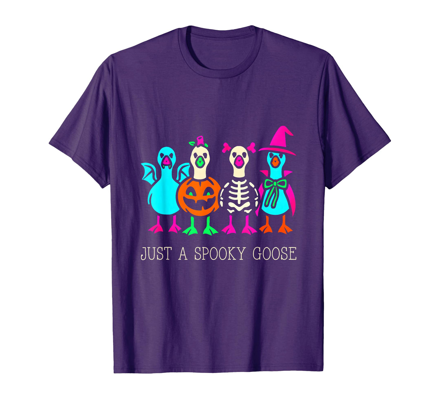 Just a Spooky Goose Funny Halloween Geese in Costumes T-Shirt