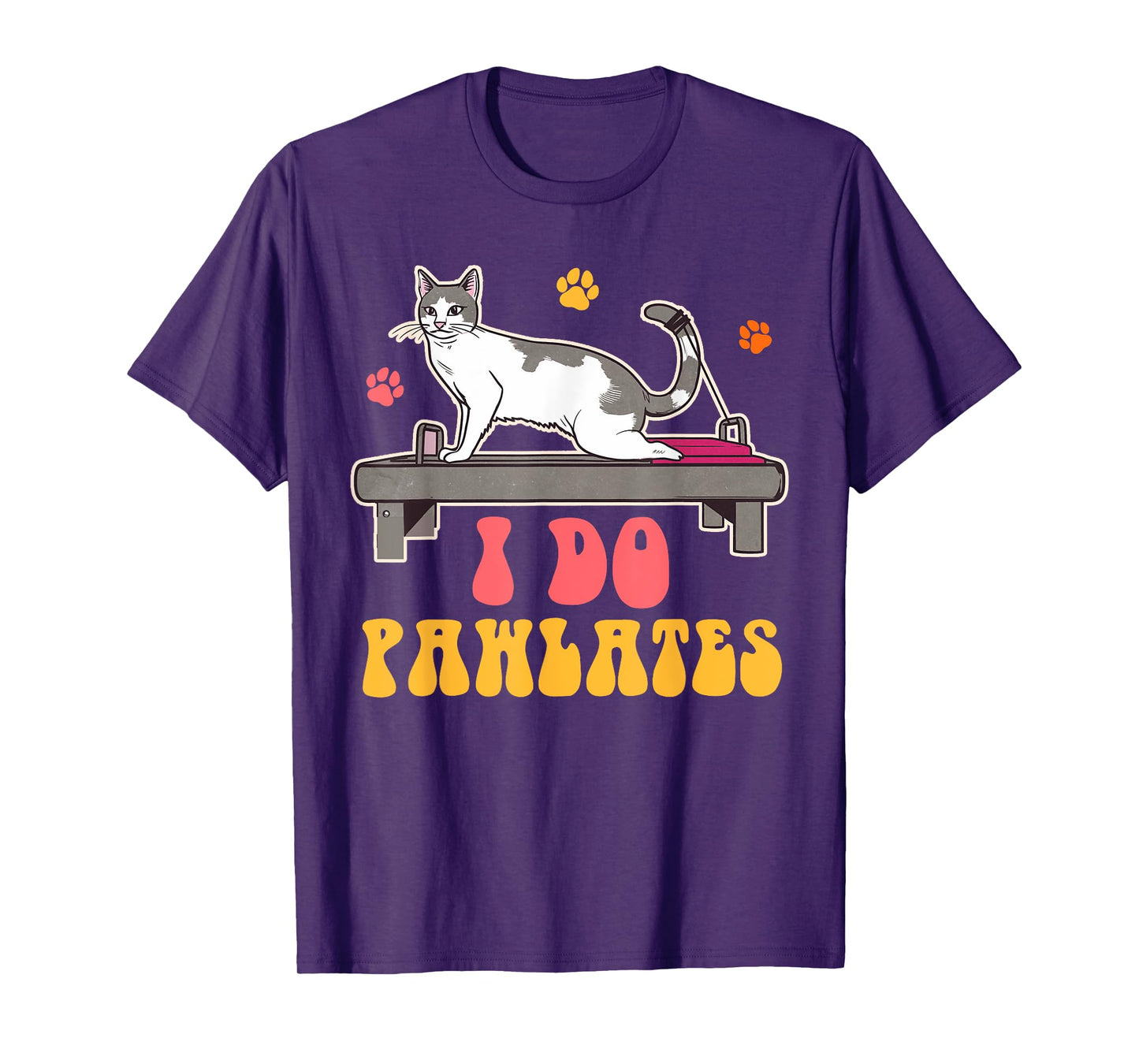 Funny Cat Mom Pilates Woman Workout Yoga Lover I Do Pawlates T-Shirt