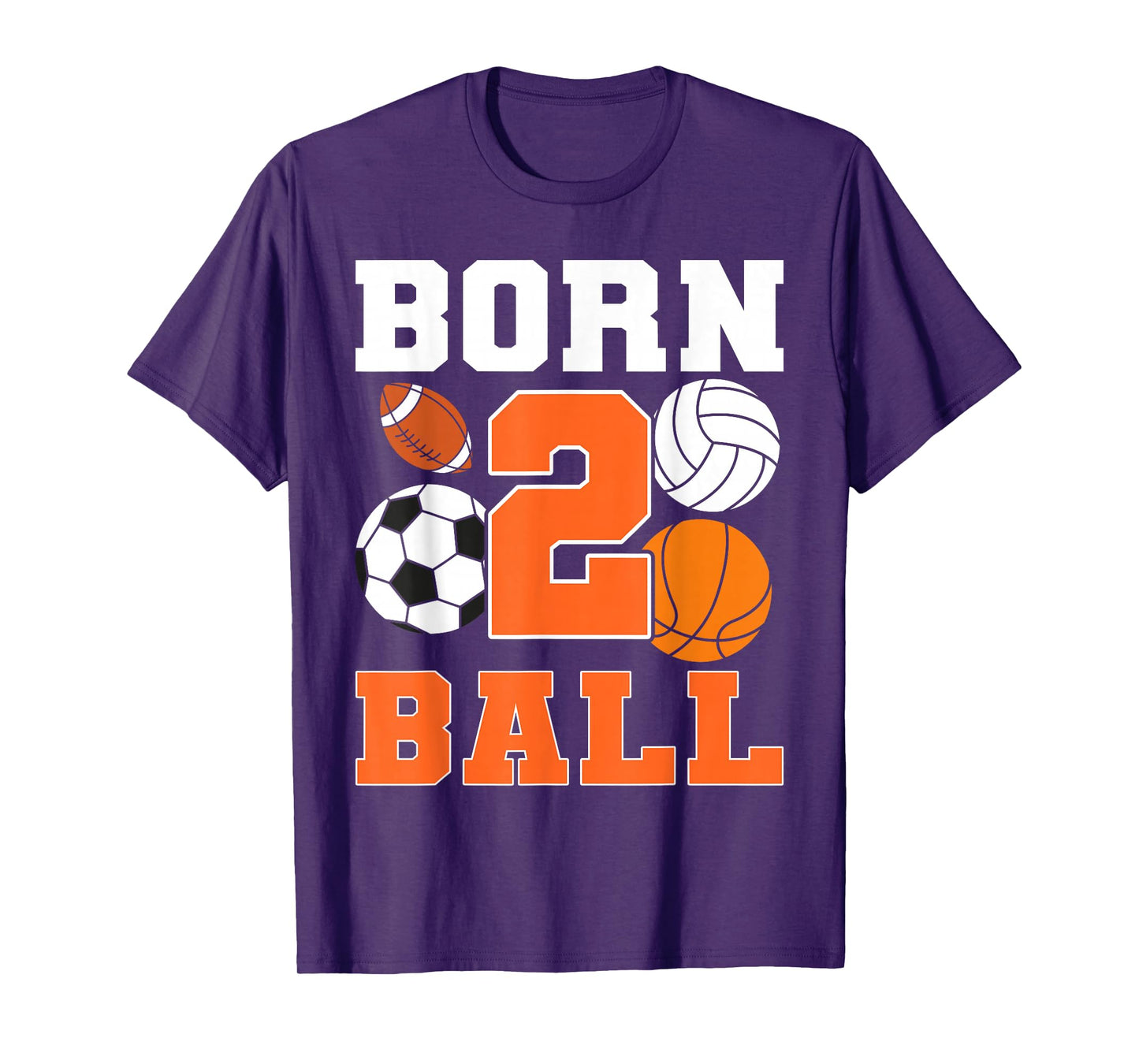 Born 2nd Ball Birthday Sport Ball Theme 2 Year Old Kids T-Shirt