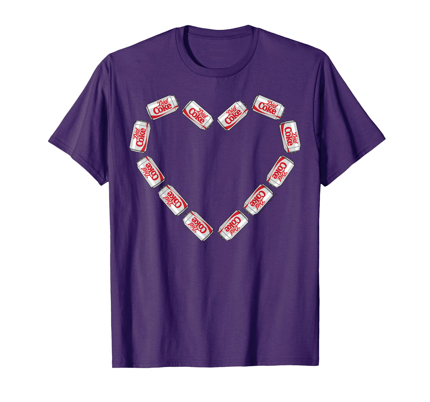 Coca-Cola Company Diet Coke Heart Cans T-Shirt - Unisex-Adults - Black - Small - Short Sleeve - Classic Fit