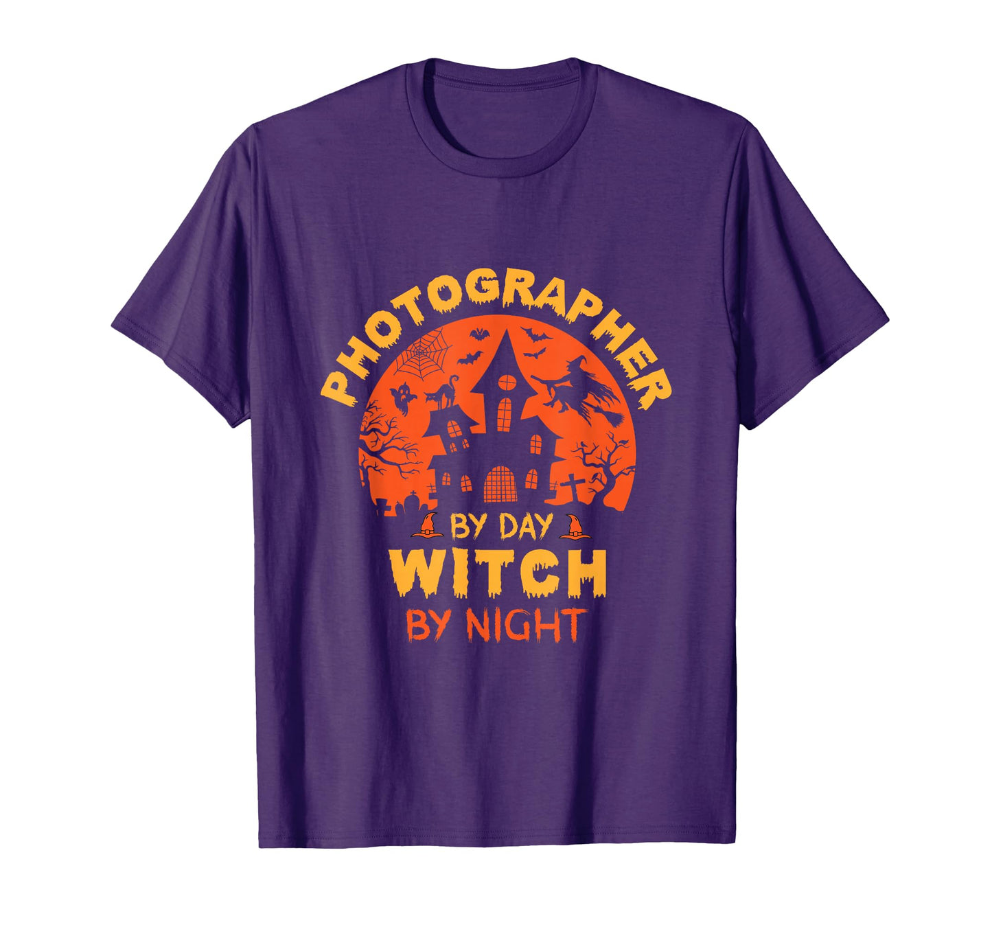 Photographer by Day Witch by Night Funny Halloween T-Shirt