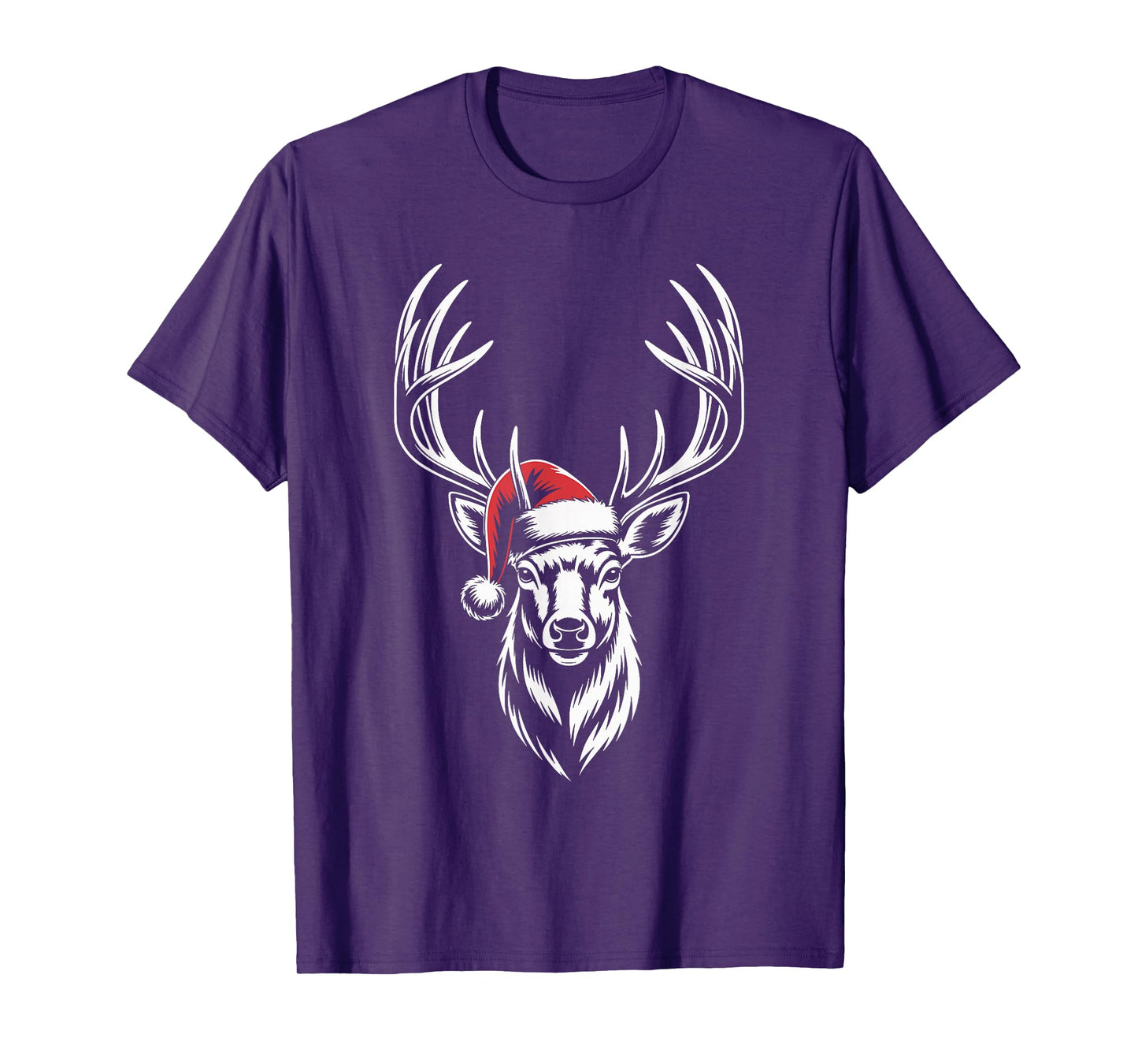 Deer Christmas Santa Hat Pajama Whitetail Buck Deer Xmas T-Shirt