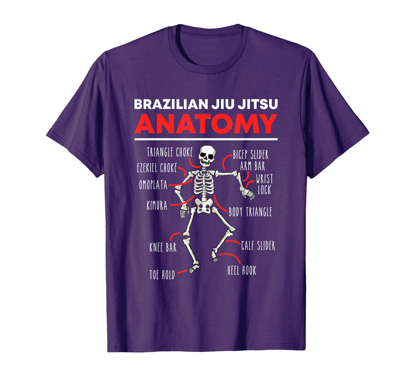 Brazilian Jiu Jitsu Anatomy Skeleton Funny Mix Martial Arts T-Shirt