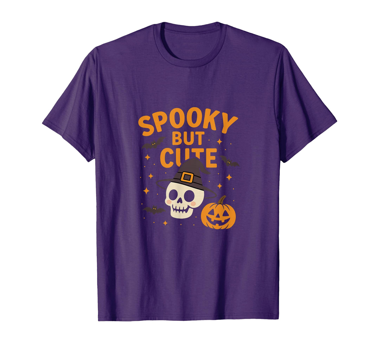 Spooky But Cute, Halloween Skull, Pumpkin T-Shirt