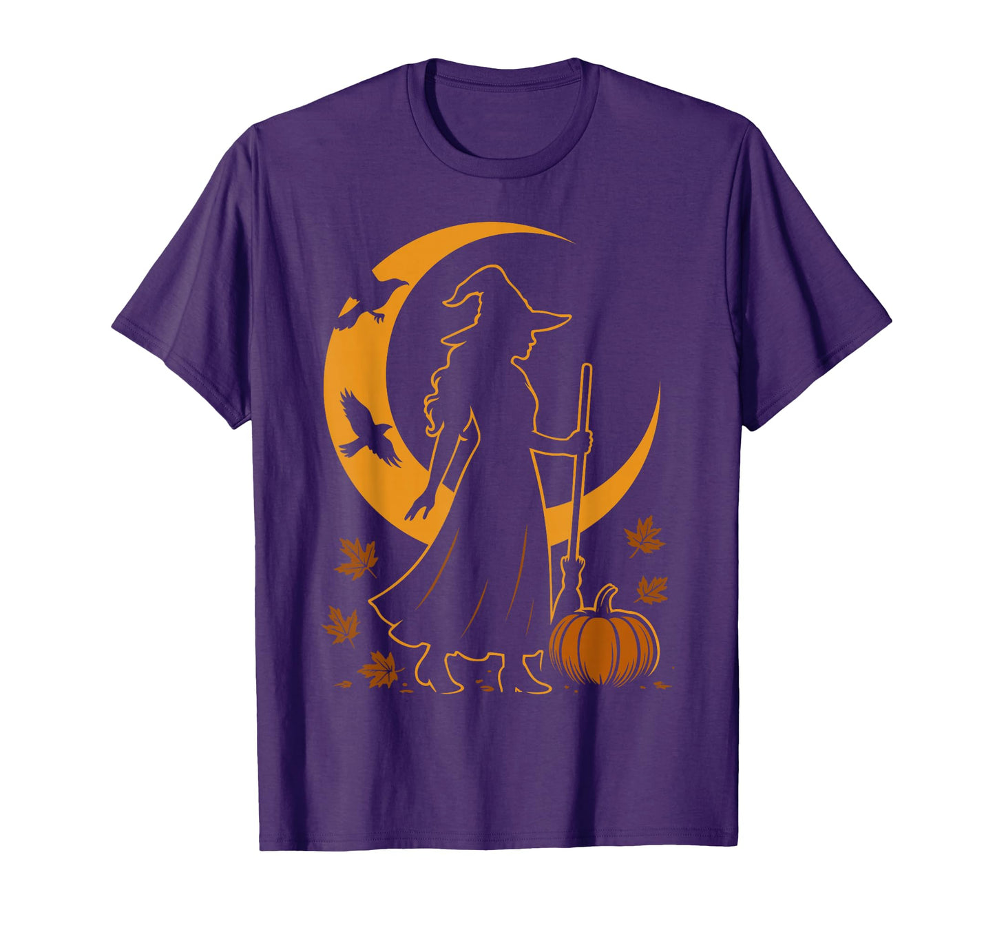 Autumn Witch Mabon Vibes Fall Equinox Pagan Pumpkin Design T-Shirt