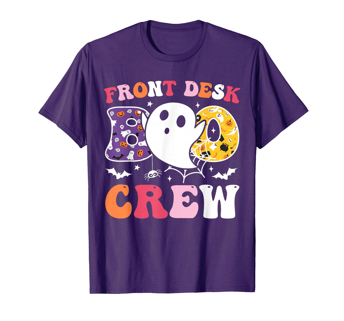Front Desk Boo Crew Funny Ghost Halloween Receptionist 2025 T-Shirt