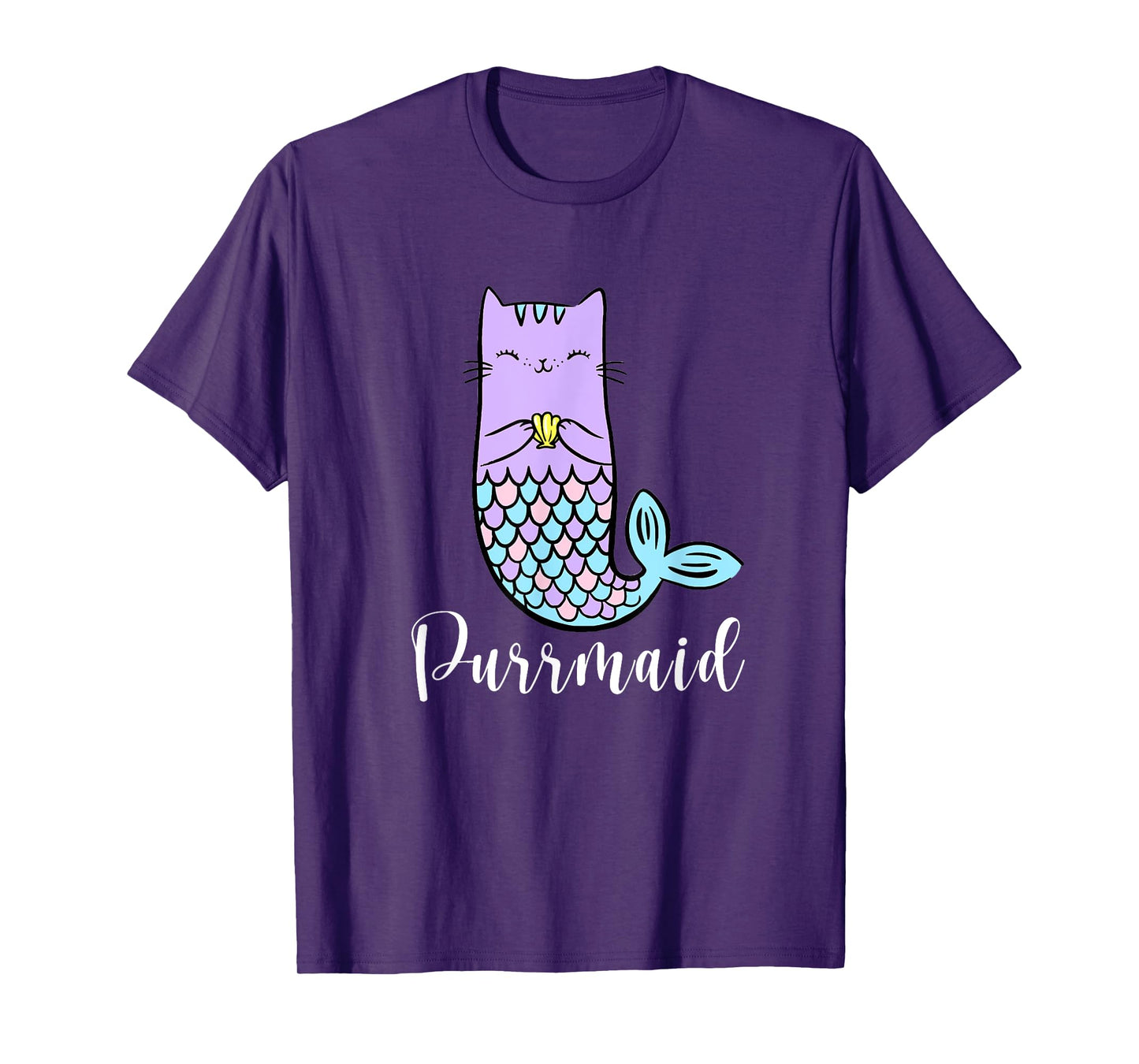 Funny Cute Purrmaid - Mermaid Cat - Meowmaid - Womens Girls T-Shirt