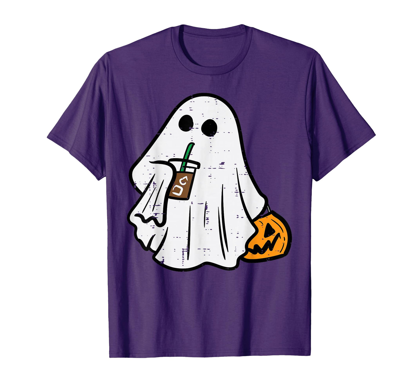 Halloween Ghost Ice Coffee Funny Costume Men Women Kid Youth T-Shirt