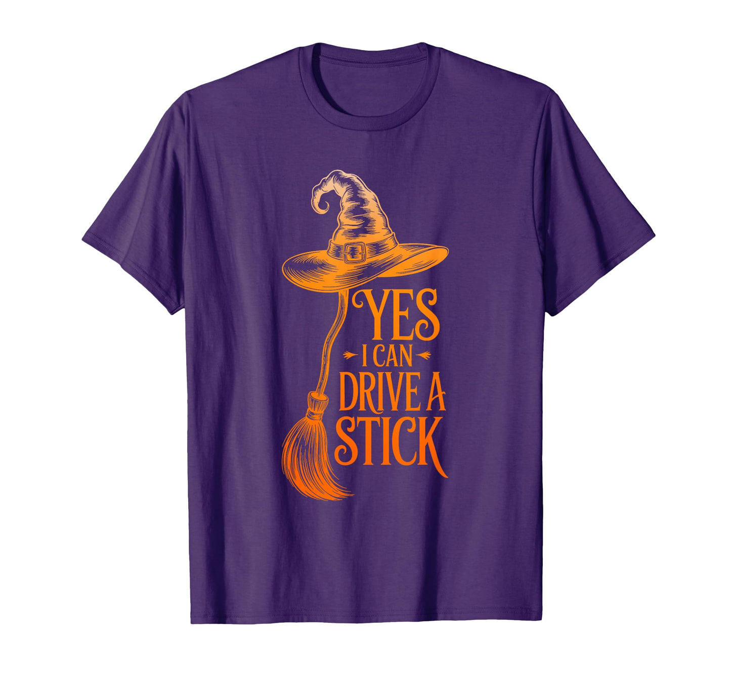 Yes I Can Drive A Stick Funny Witch Flying Broom Halloween T-Shirt