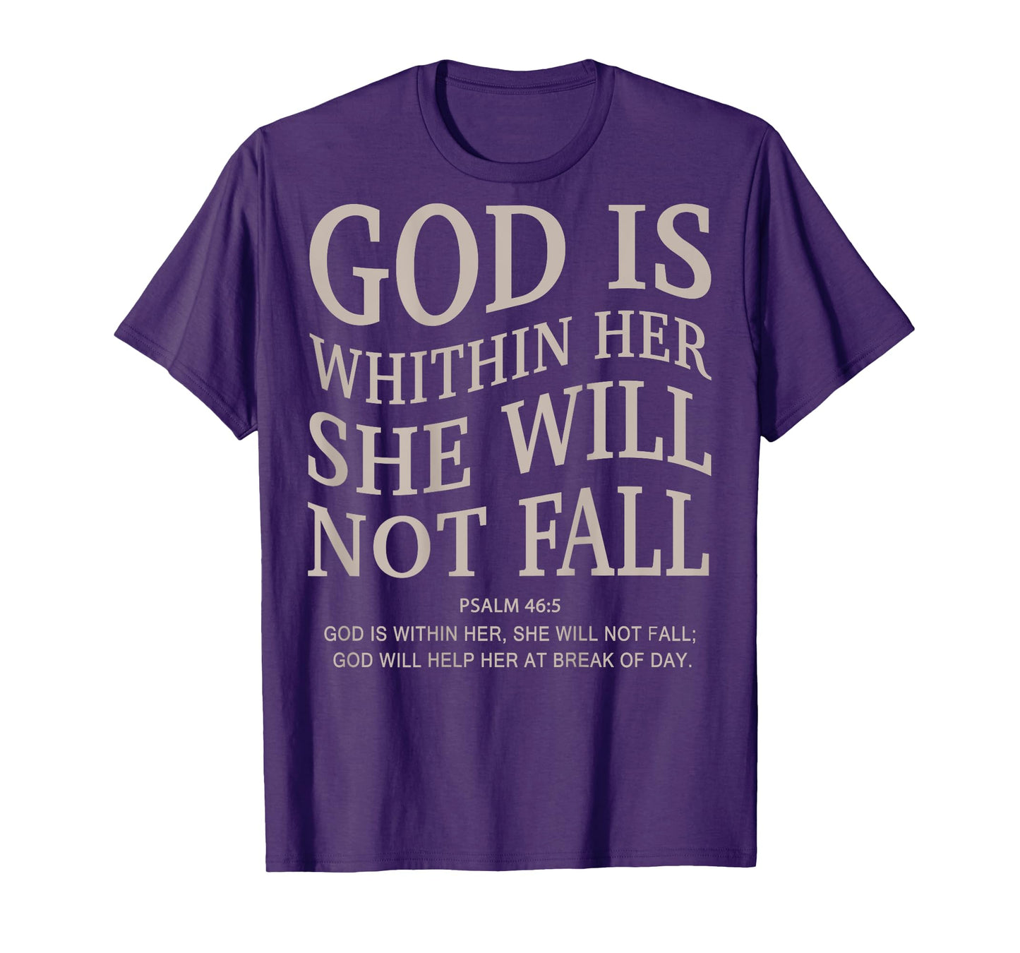 Men God Is Within Her She Will Not Fall Christian Girl Women T-Shirt