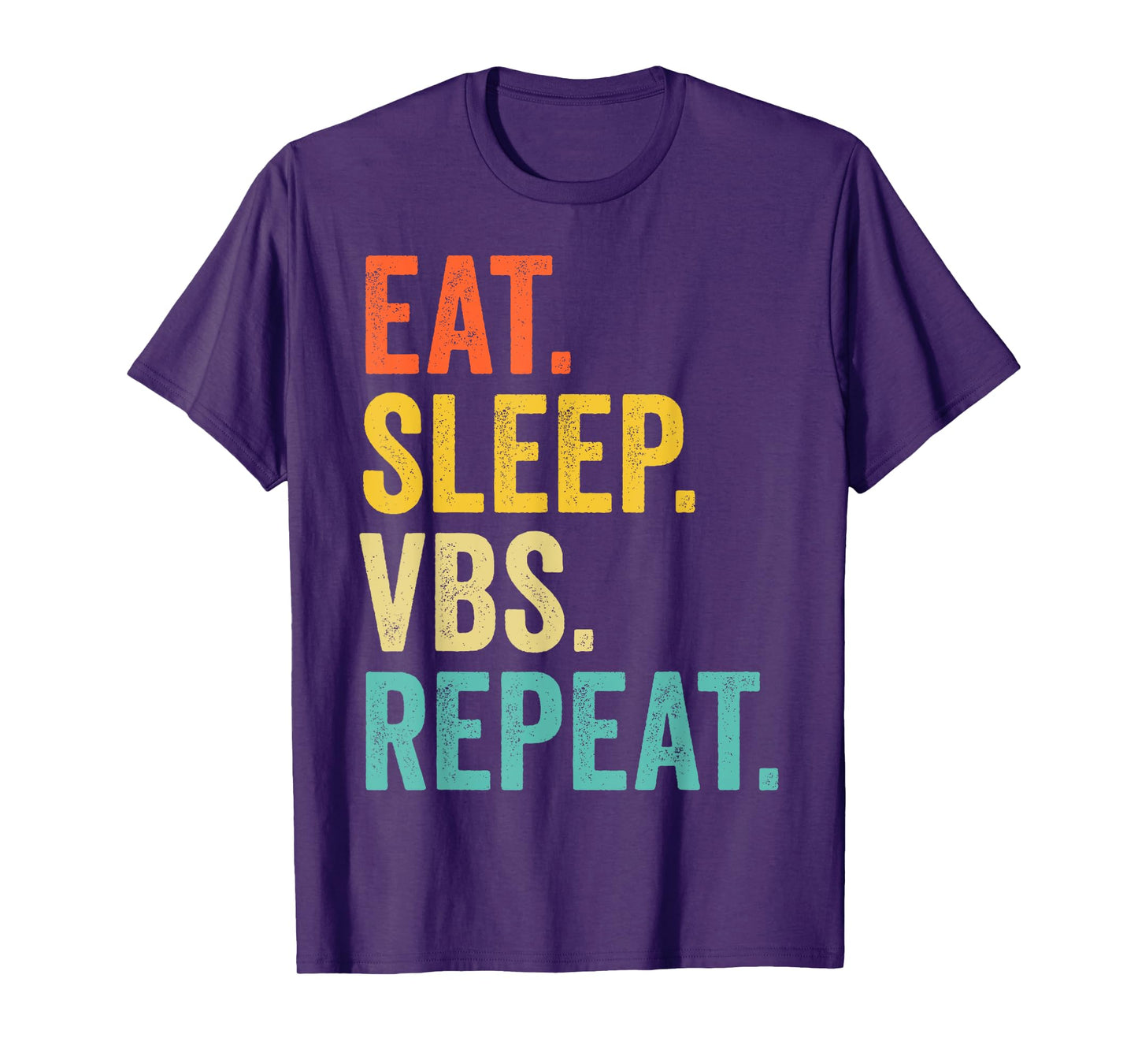 Vintage Eat Sleep VBS Repeat Vacation Bible School Kids Boys T-Shirt