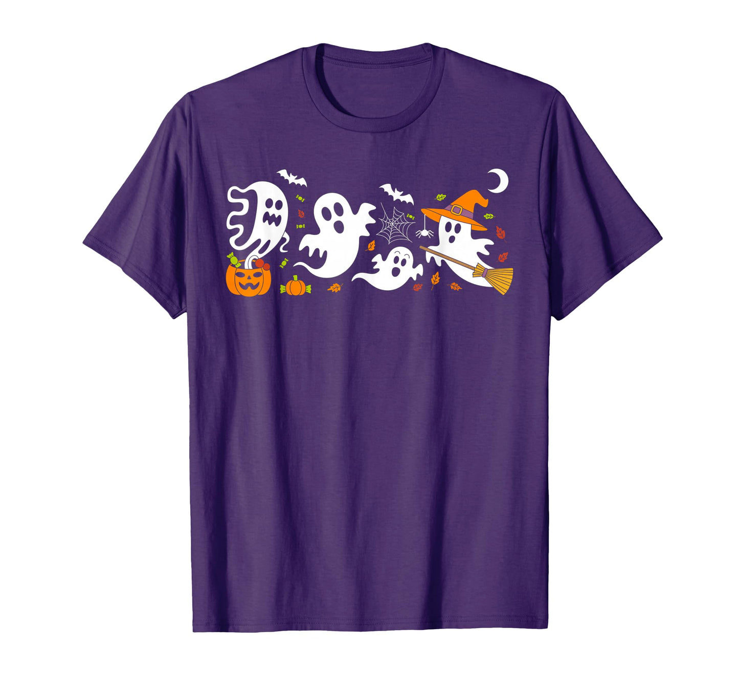 Cute Ghost Drinking Coffee Halloween Fall Ghost Book Reading T-Shirt