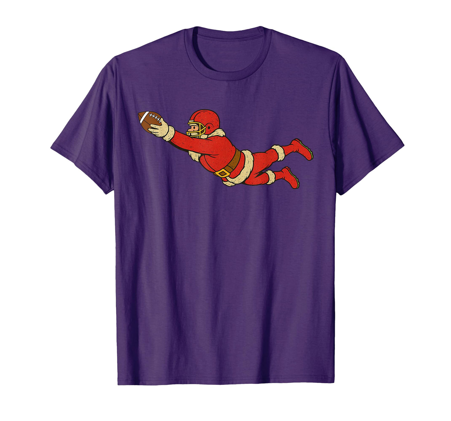 Santa Claus Playing American Football Xmas Holiday Christmas T-Shirt