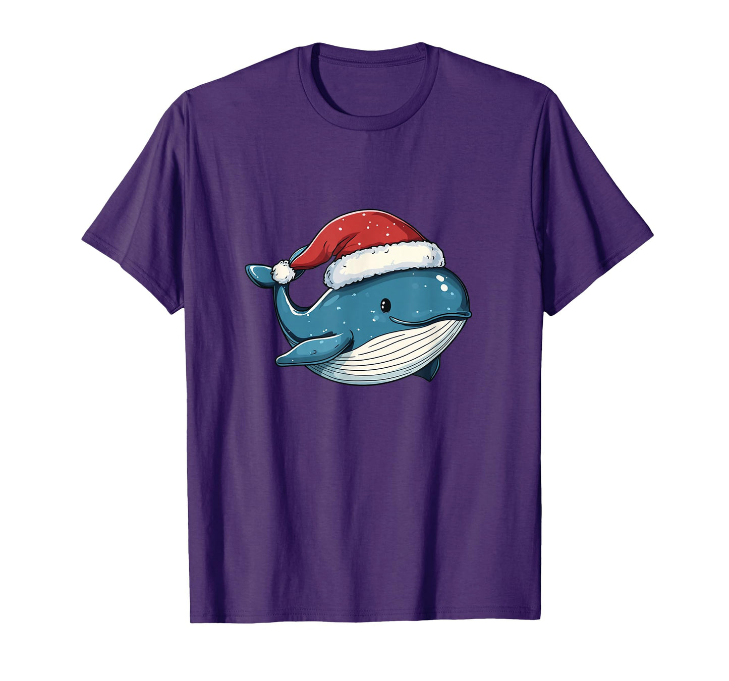 Sweet Christmas Vibes with a Whale Sporting a Santa Hat T-Shirt
