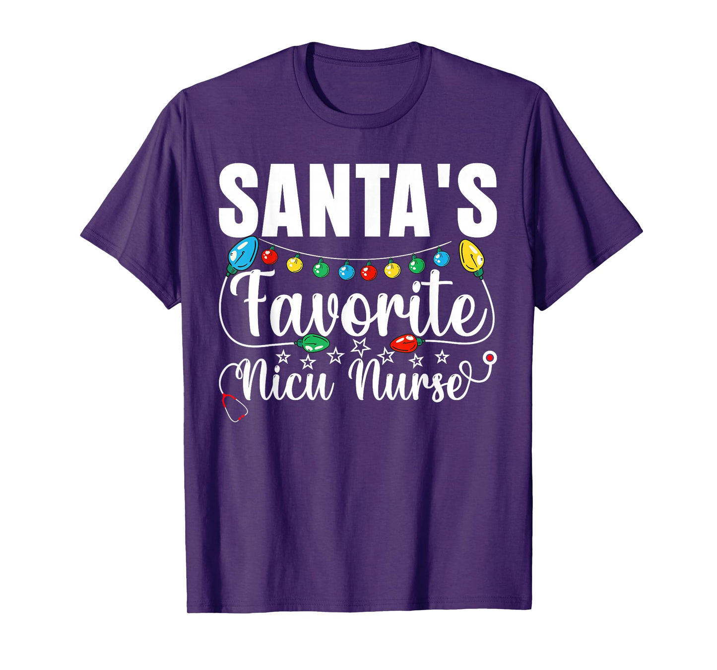 Christmas Santa's Favorite NICU Nurse Xmas Crew Santa Men T-Shirt