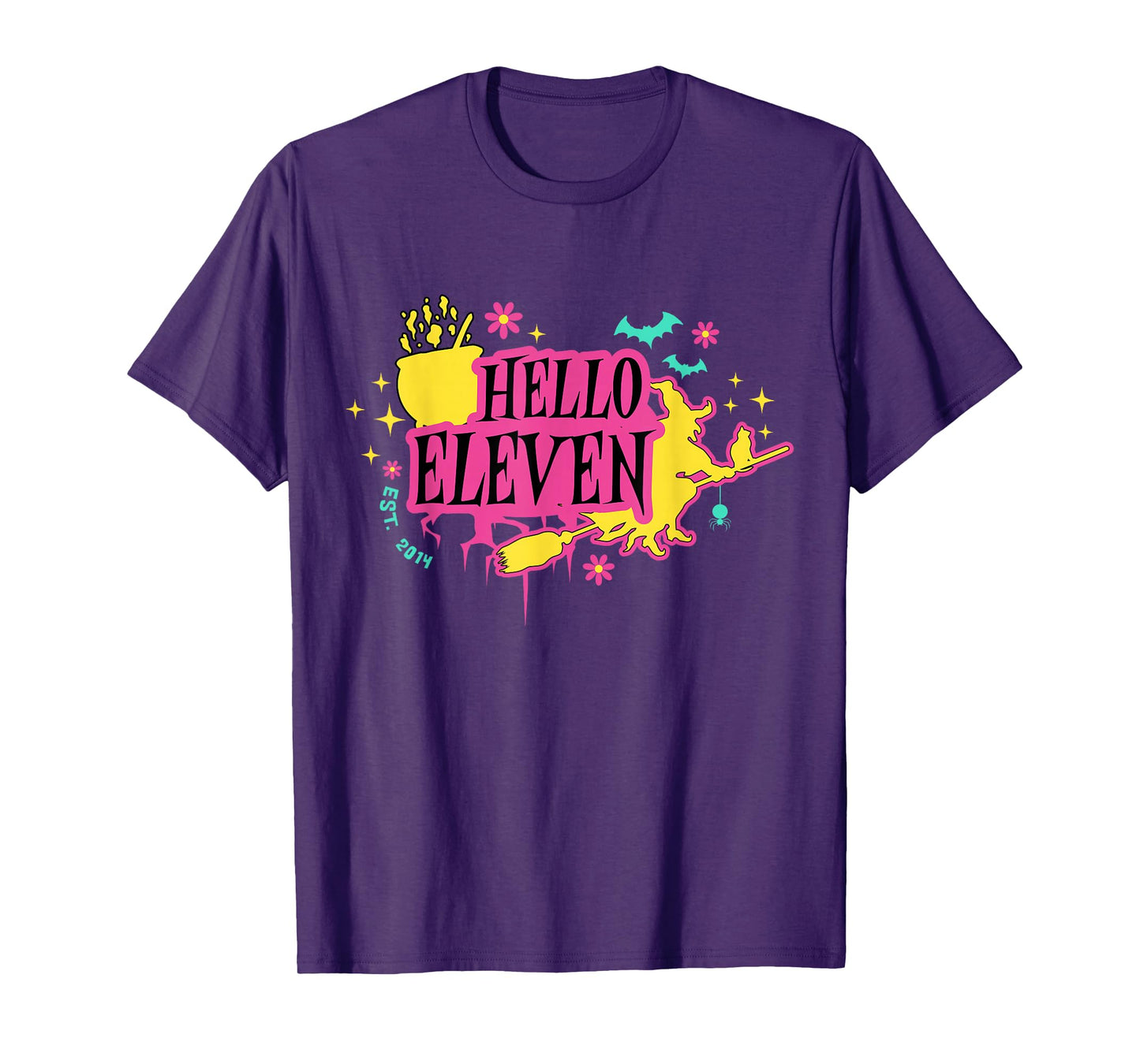 Happy 11th Birthday Hello Eleven Witch Est 2014 Halloween T-Shirt