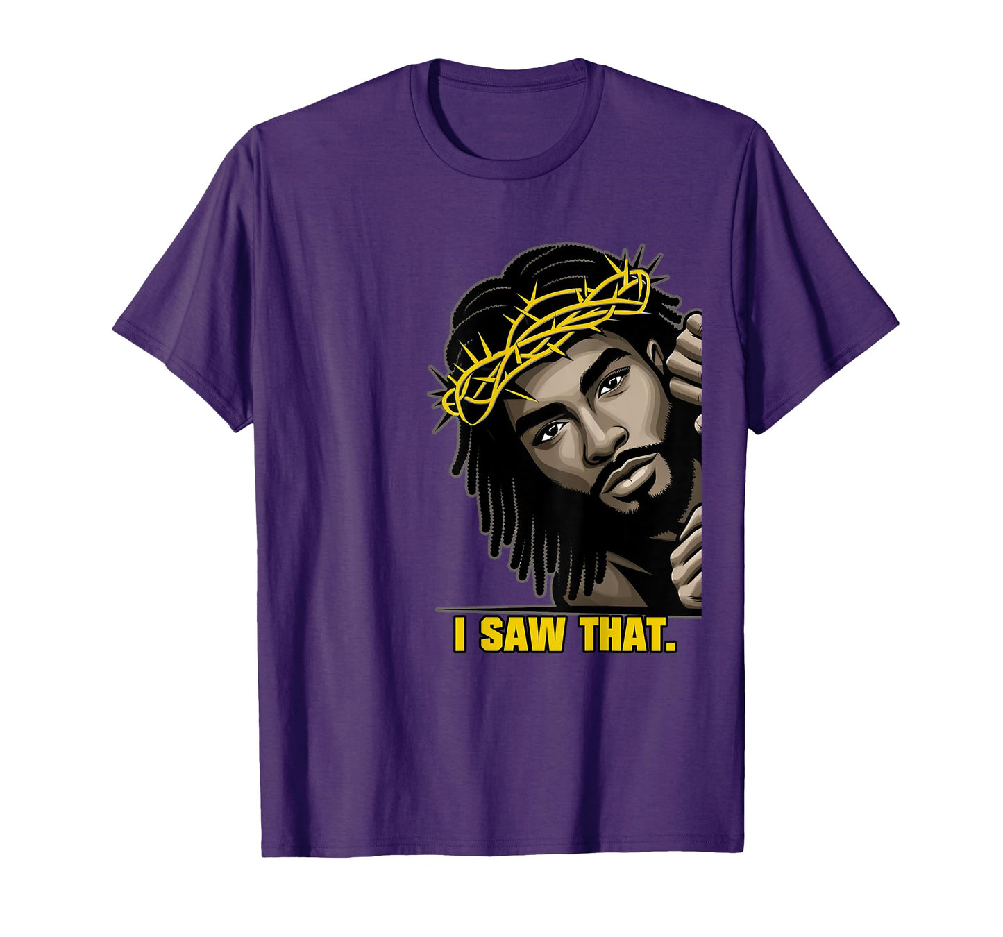 I Saw That | Black Jesus Face African American Locs T-Shirt