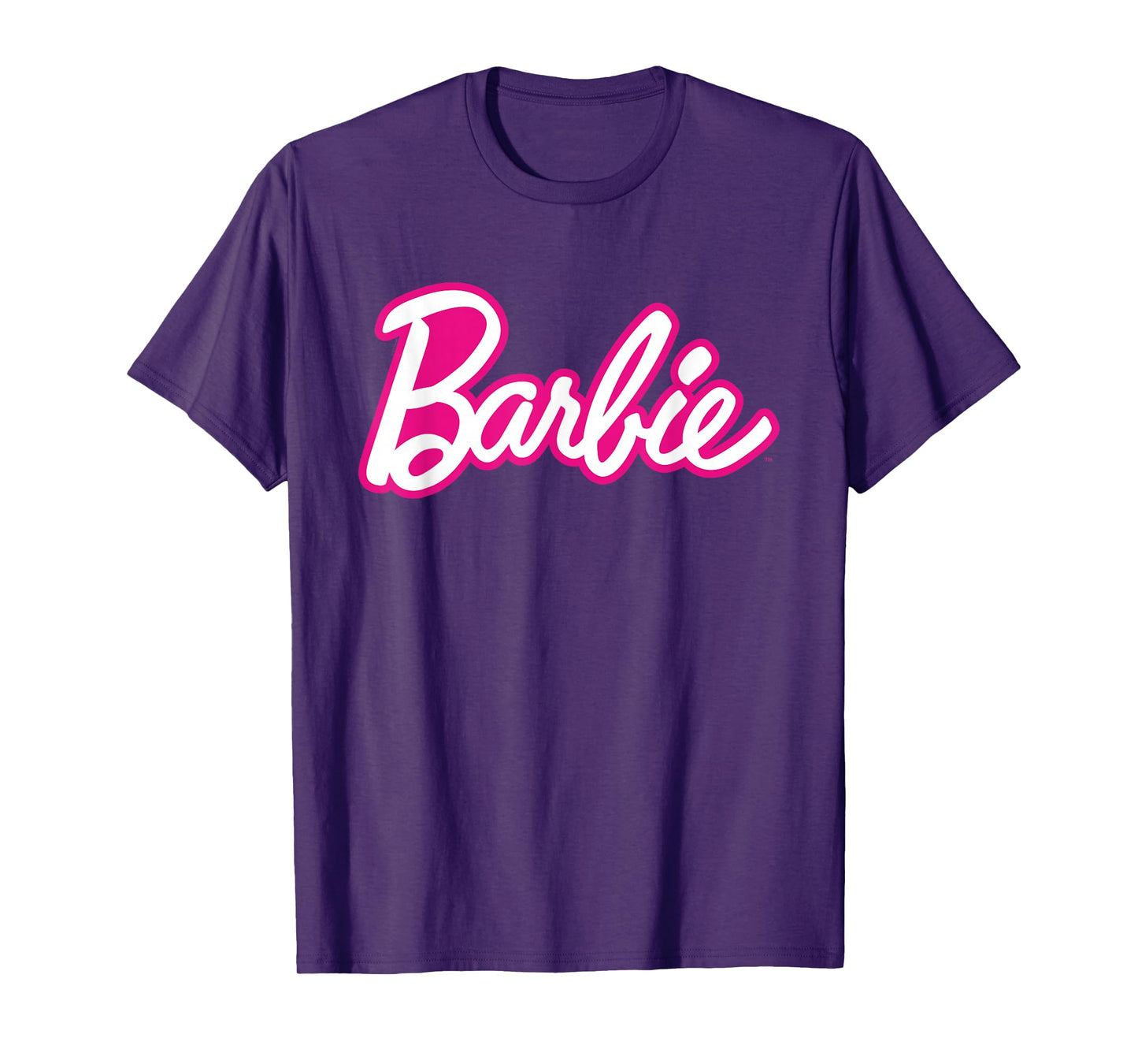 Barbie Current Pink and White Script Logo T-Shirt