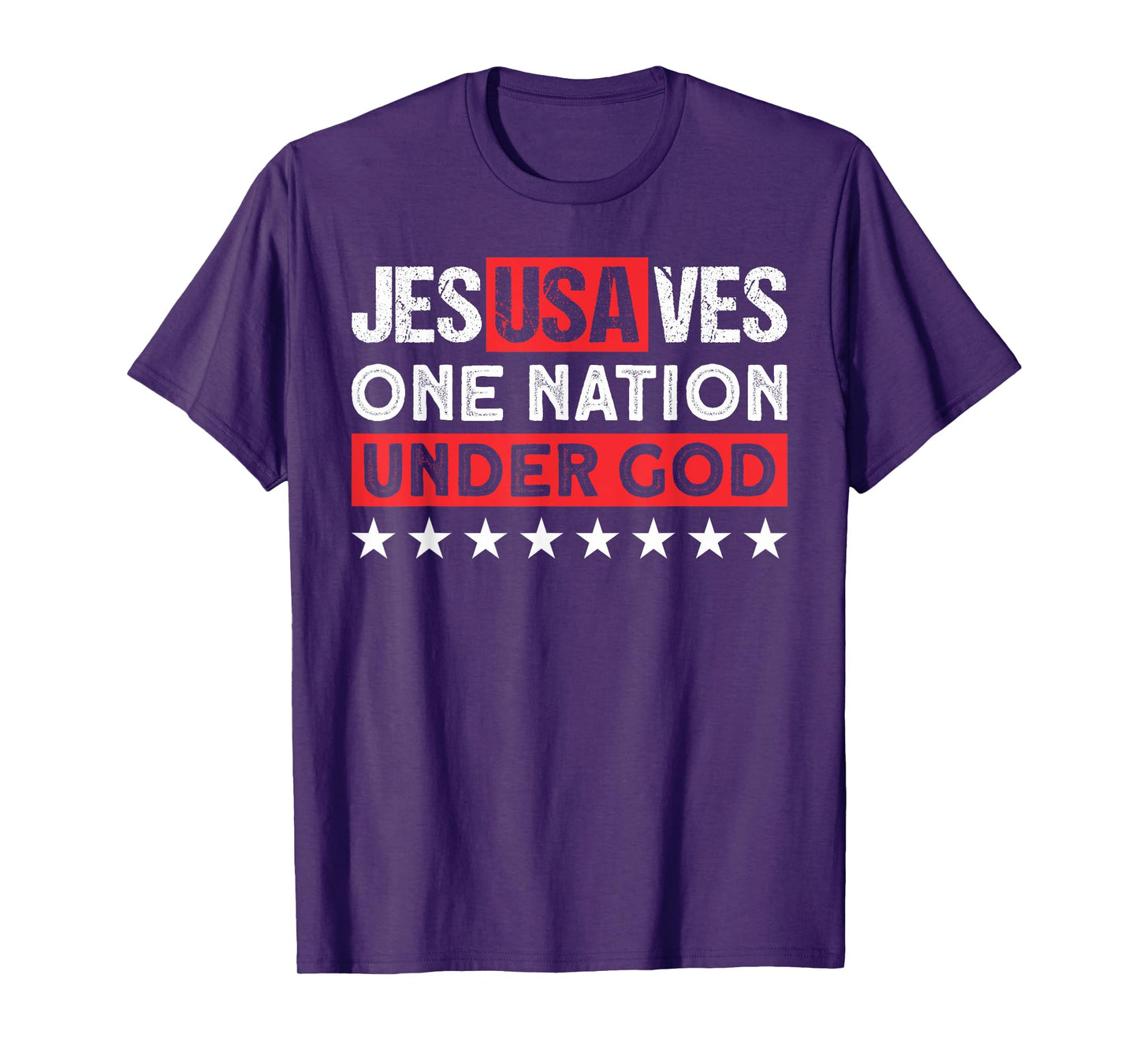 Jesus Saves USA One Nation Under God - Christian Patriotic Women Men T-Shirt