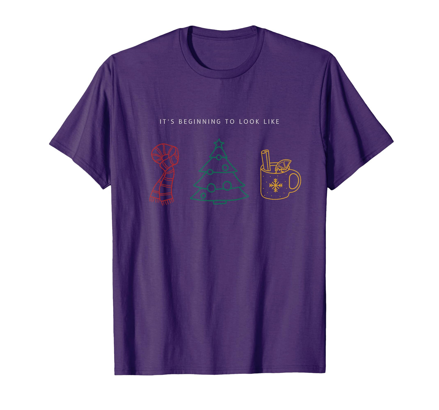 It’s Beginning to Look Like Christmas Scarf Tree Coffee Tea T-Shirt