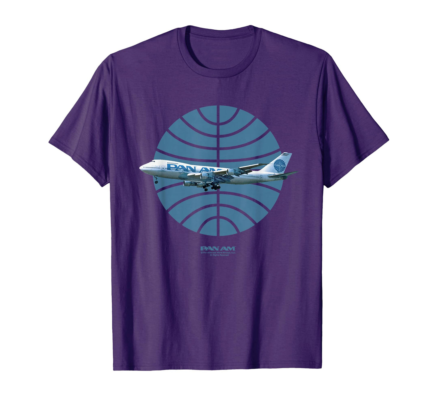 Pan Am Plane Over 1950s Logo T-Shirt