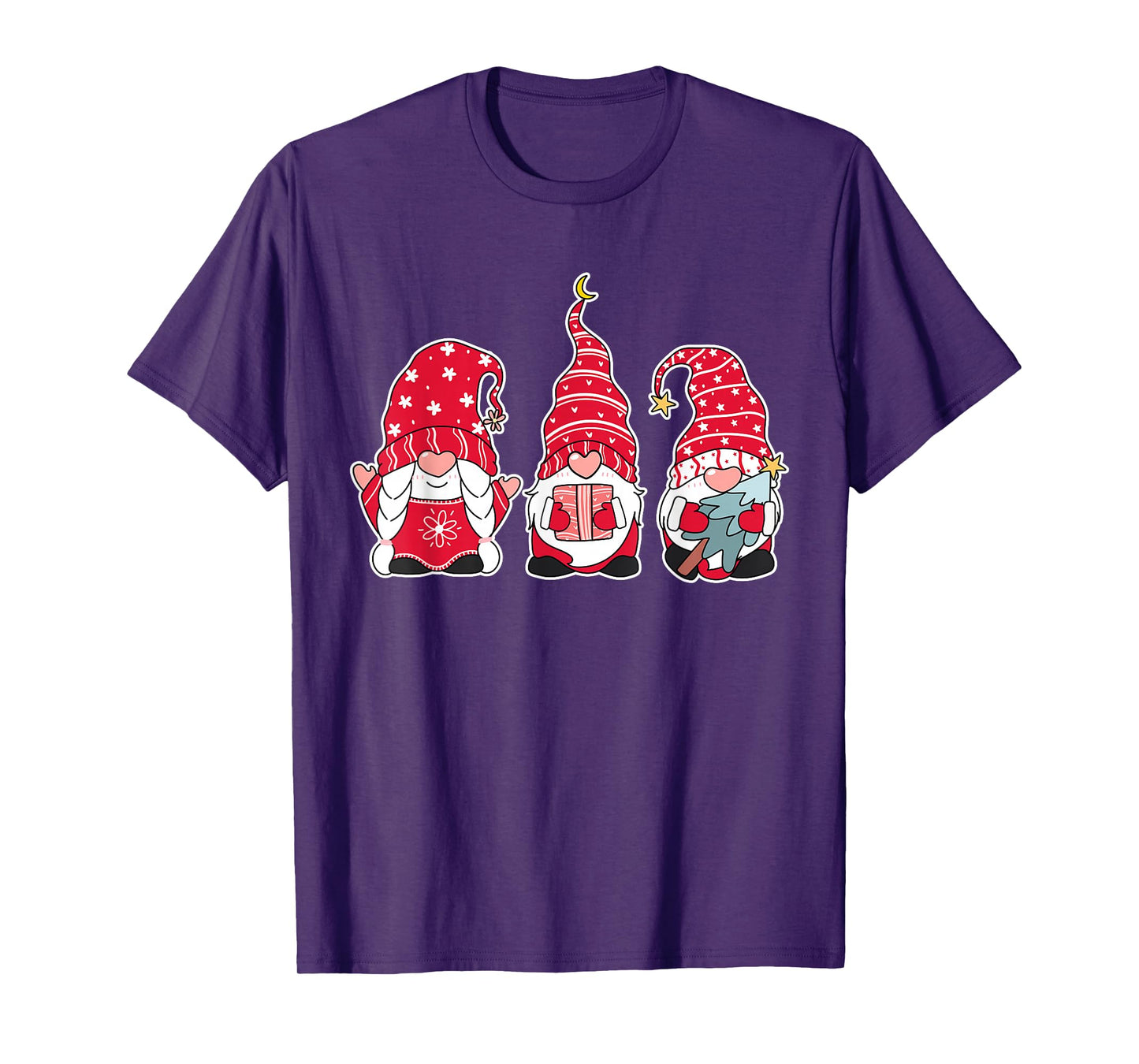 Funny Sweet Christmas Little Gnomes Xmas Santa Claus Party T-Shirt