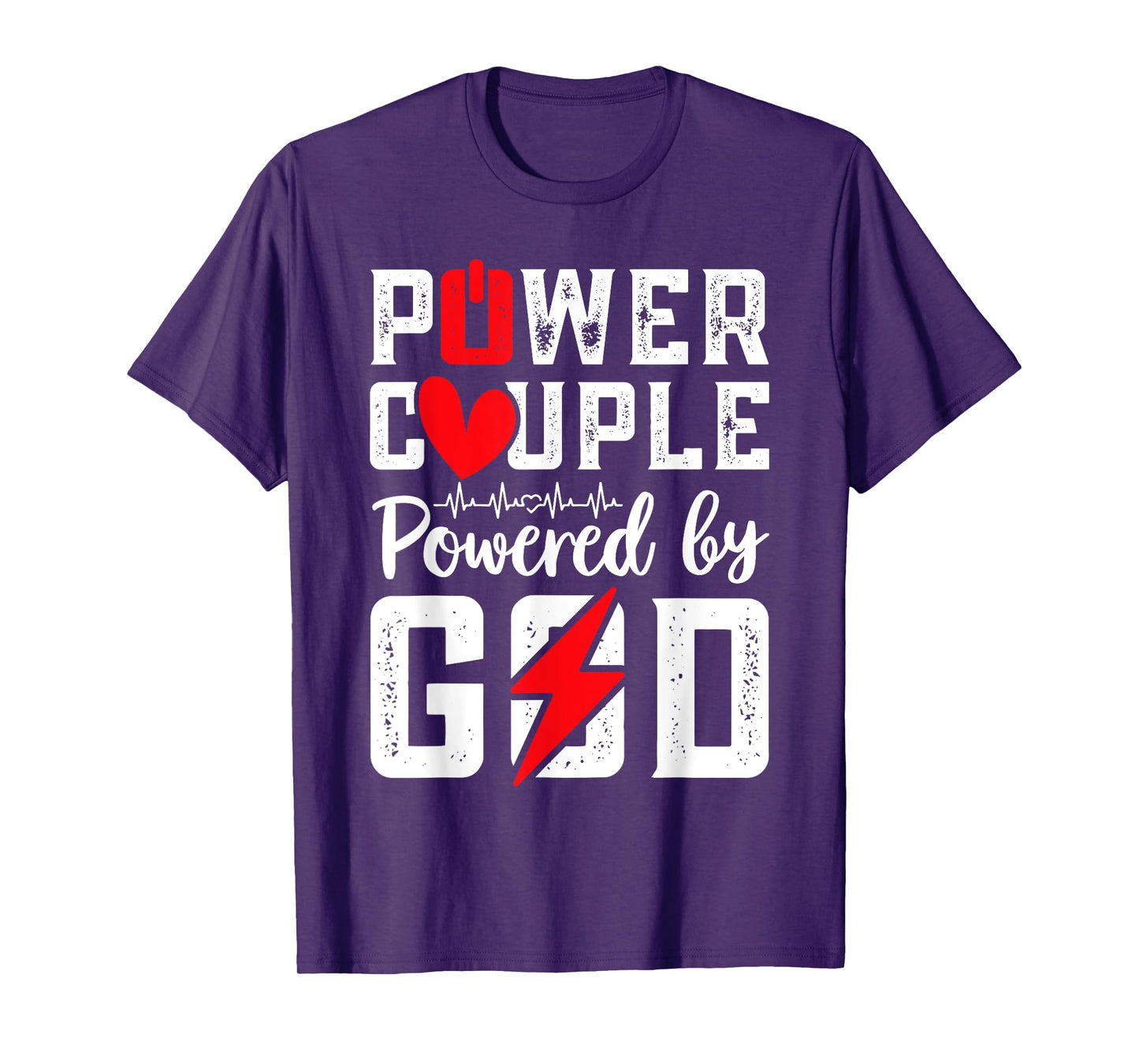 Power Couple Christian Couple Matching Christ Jesus Faith Fa T-Shirt, Small, Black