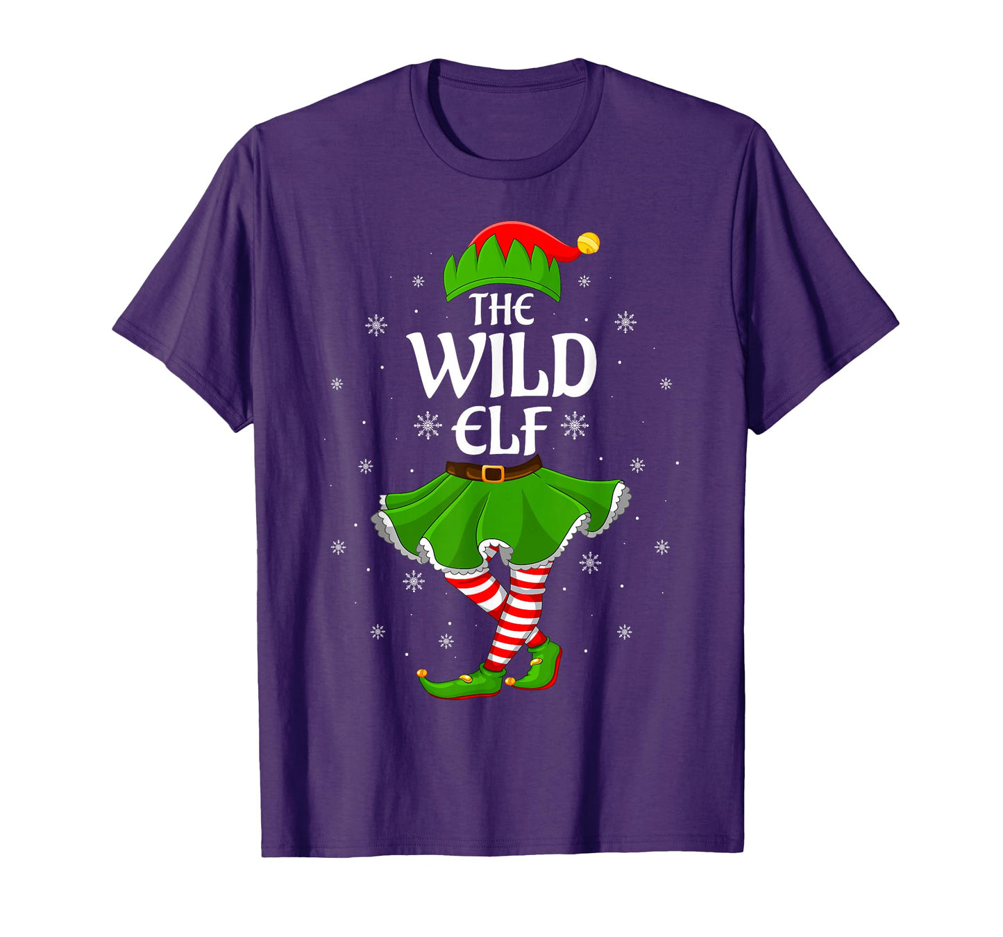 Wild Elf Christmas Family Girls Women Elf Squad Xmas T-Shirt