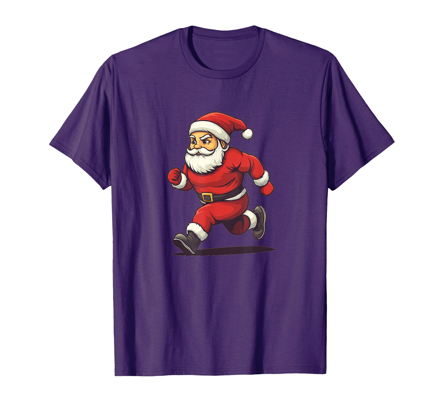 Santa Goes Jogging for a Holiday Sprint in Winter T-Shirt
