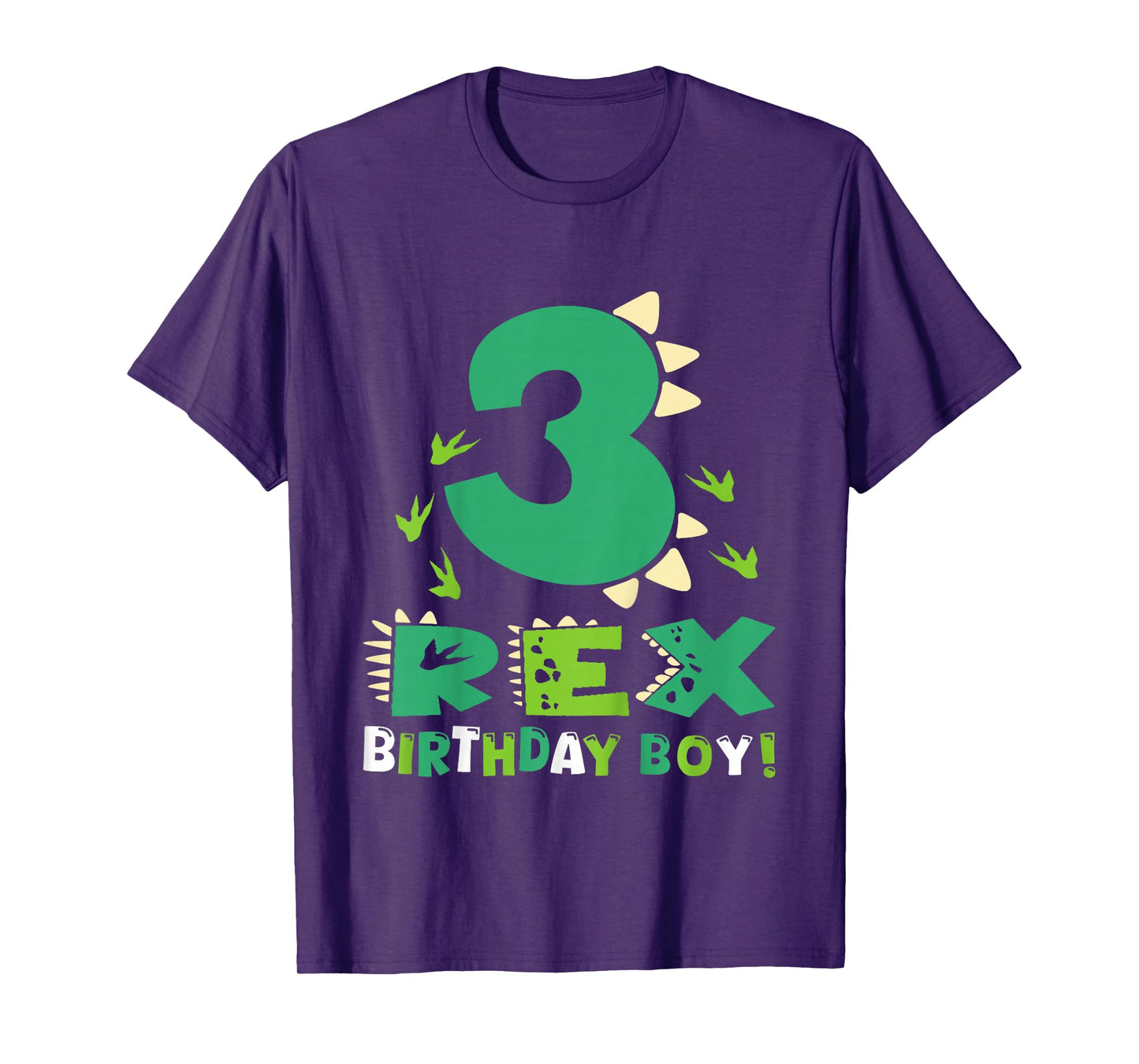 Kids Three Rex 3rd Birthday Third Dinosaur 3 Year Old Bday Boy T-Shirt