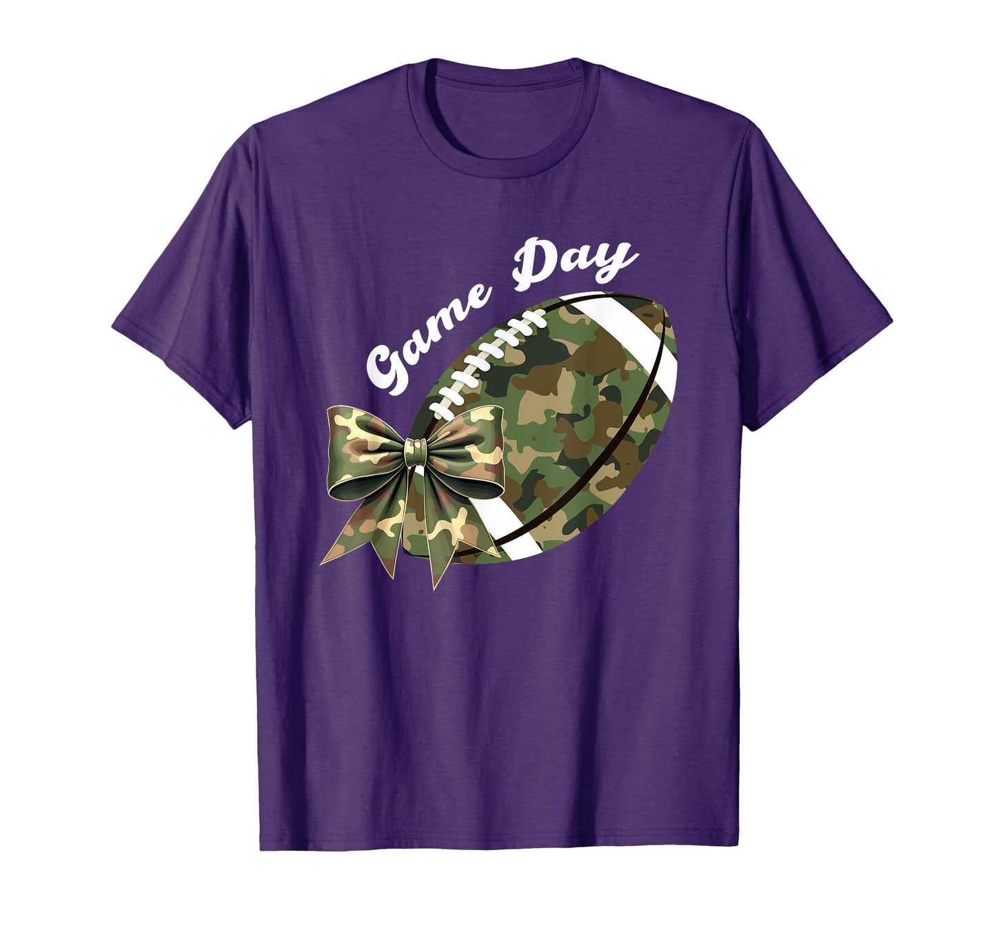 Camouflage Old Game Day Camo Football Seasons Women Girls T-Shirt