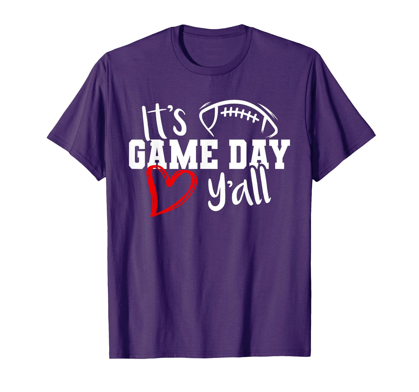 Its Game Day Yall Cute Super Football Bowl Heart Women's T-Shirt