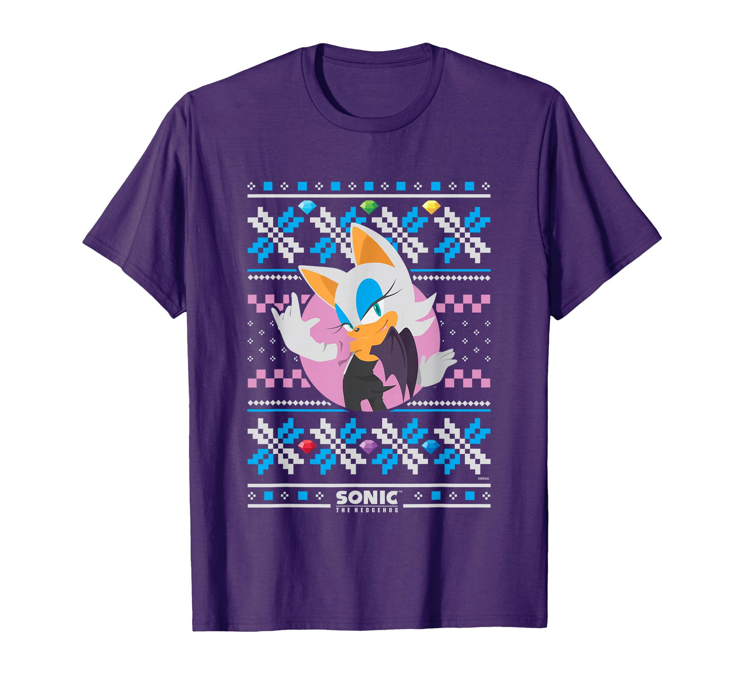 Sonic The Hedgehog Christmas Rouge The Bat Ugly Sweater T-Shirt