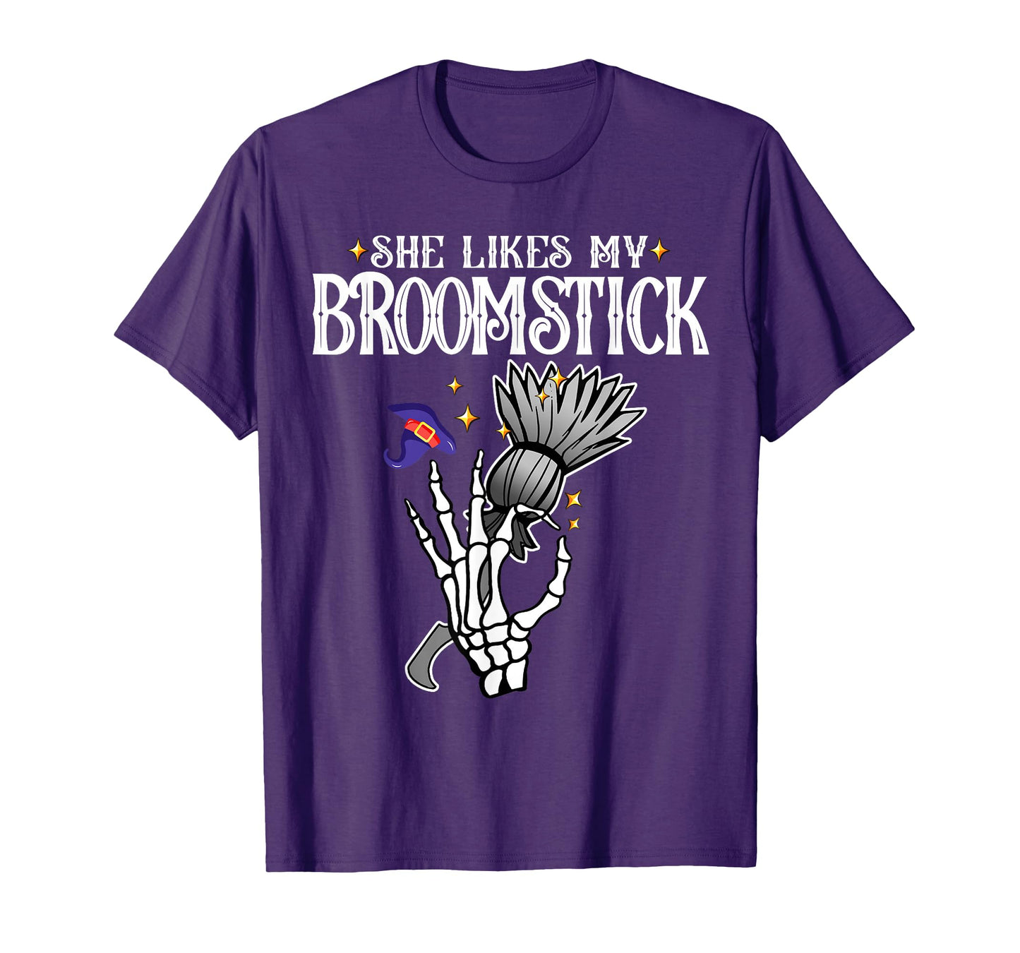 She Likes My Broomstick I Like Her Pumpkins Halloween Couple T-Shirt