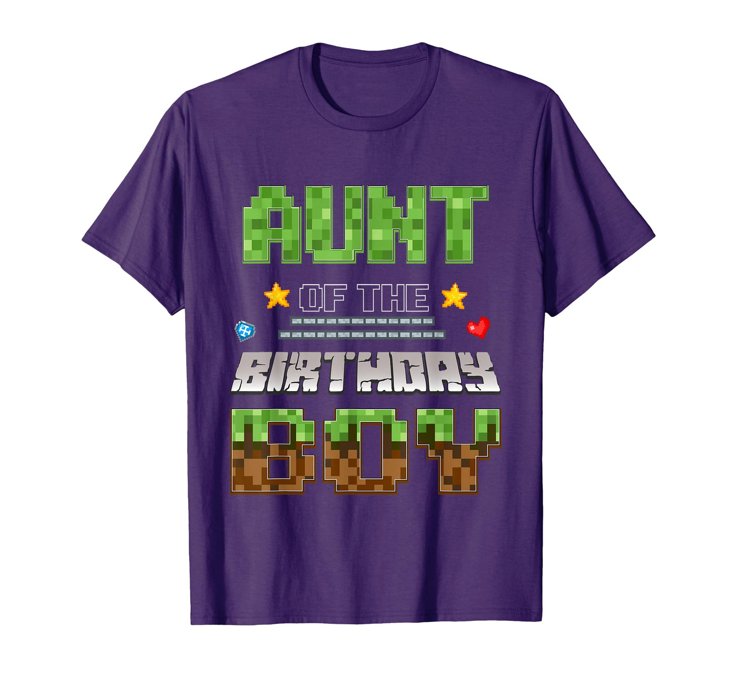Aunt of The Birthday Boy Video Gamer Pixel Birthday Party T-Shirt