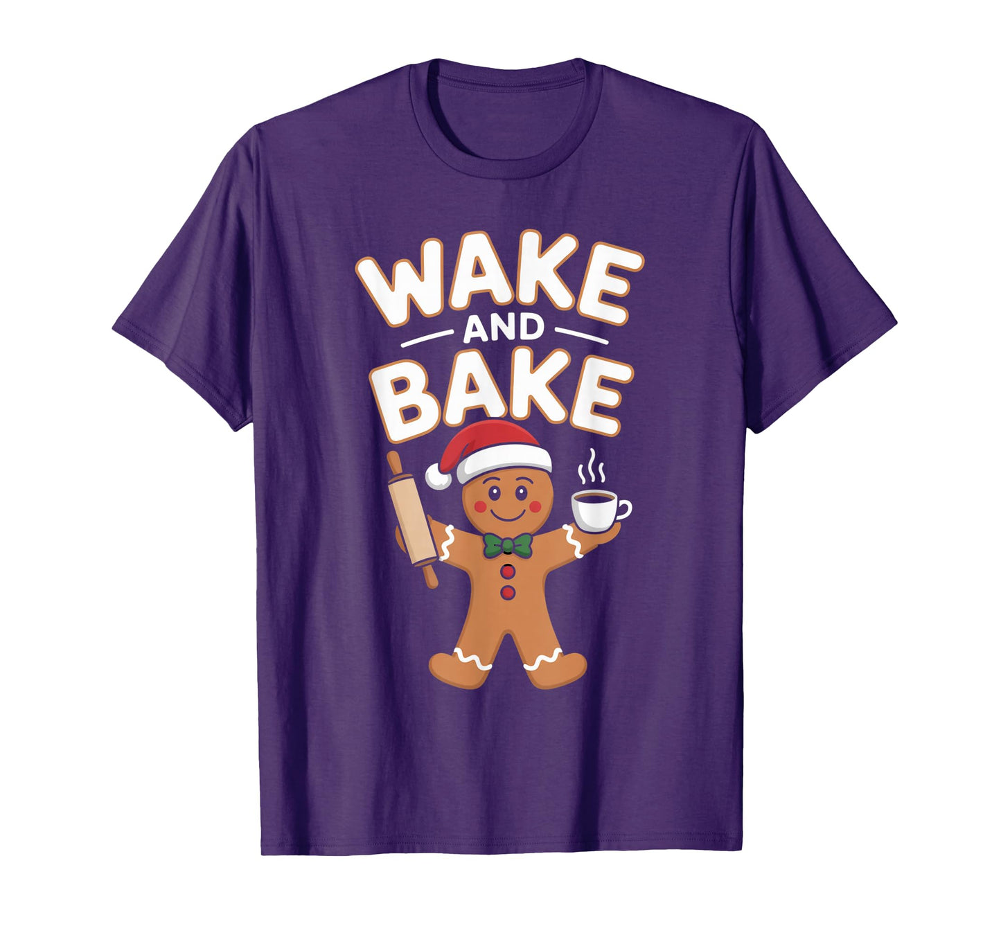 Wake and Bake Gingerbread Rolling Pin Christmas Cookie T-Shirt