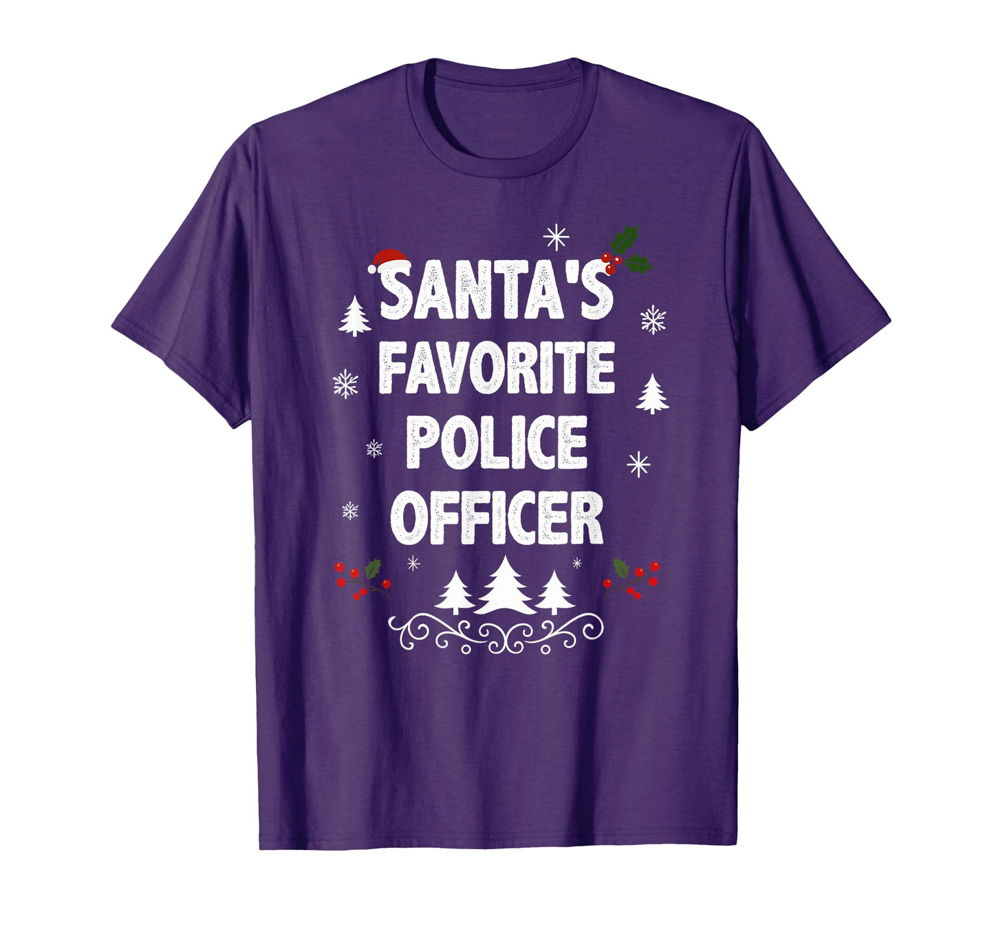 Santa's Favorite Police Officer Funny Christmas Pajamas T-Shirt