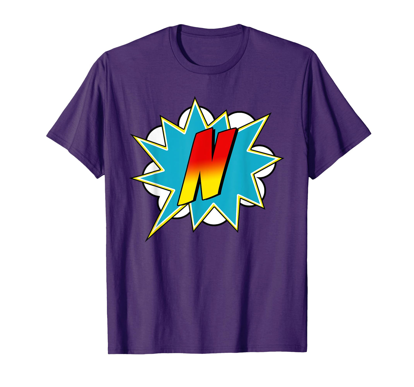Letter N Superhero Name Comic Letter Retro Costume T-Shirt